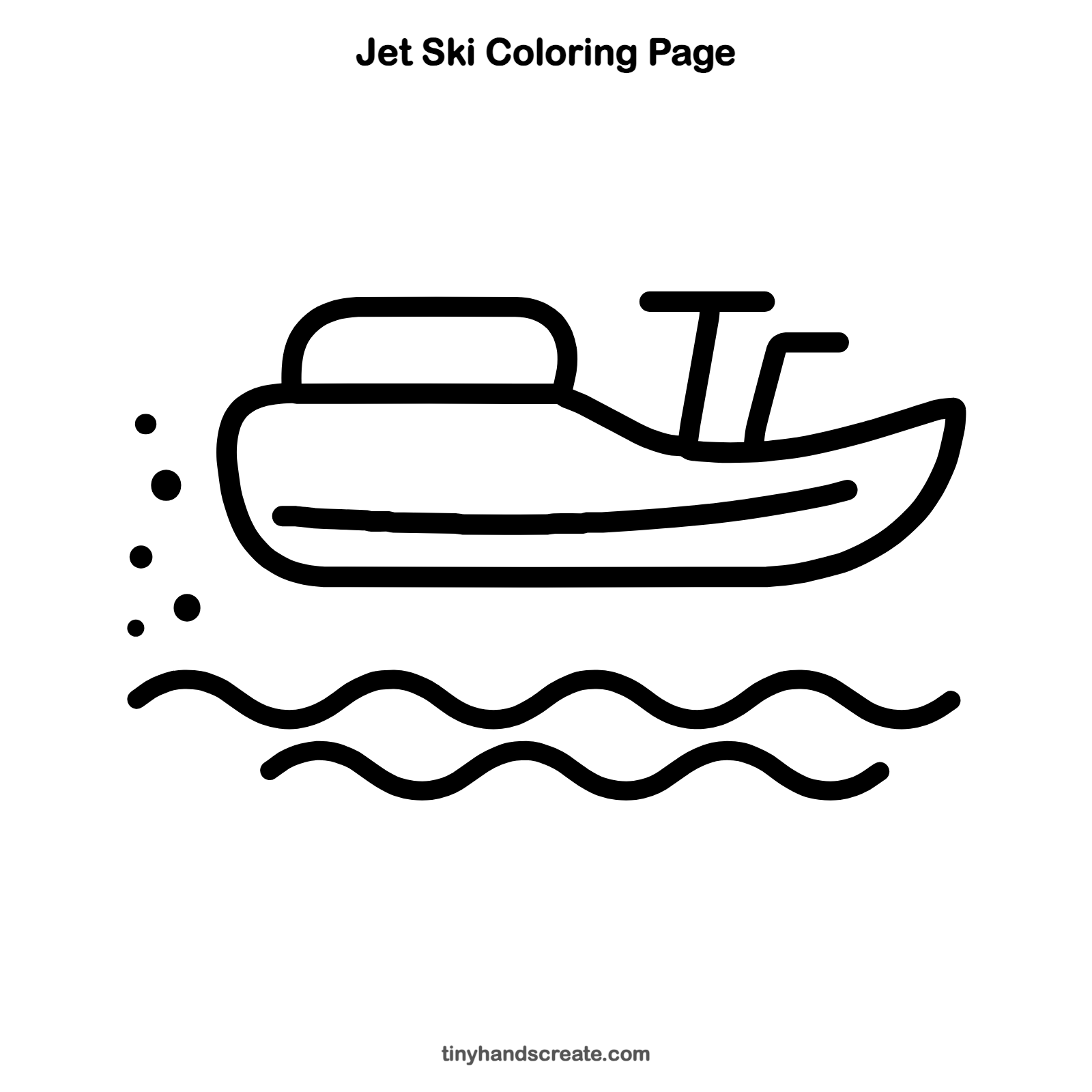 Free printable jet ski coloring page for kids