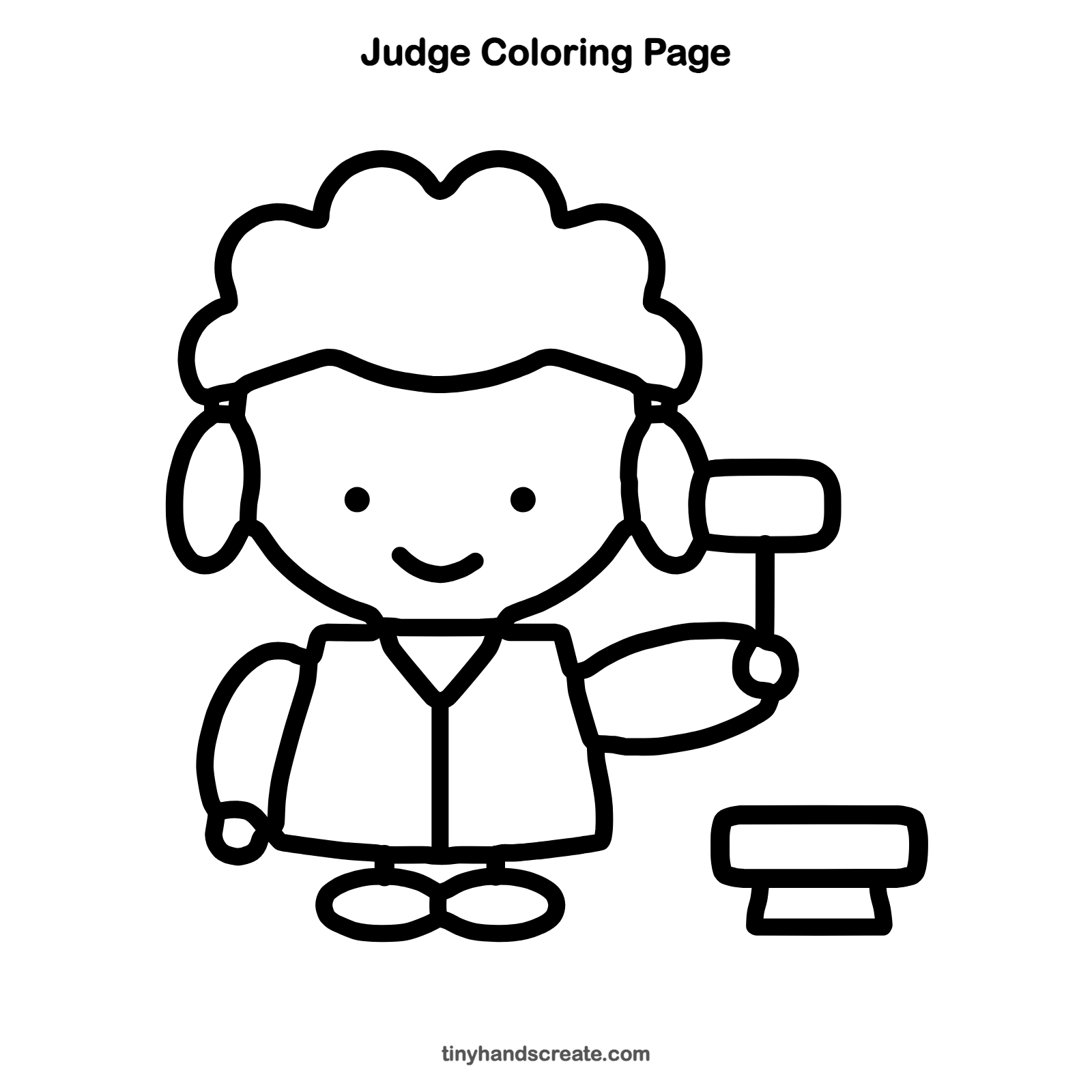 Free printable judge coloring page for kids