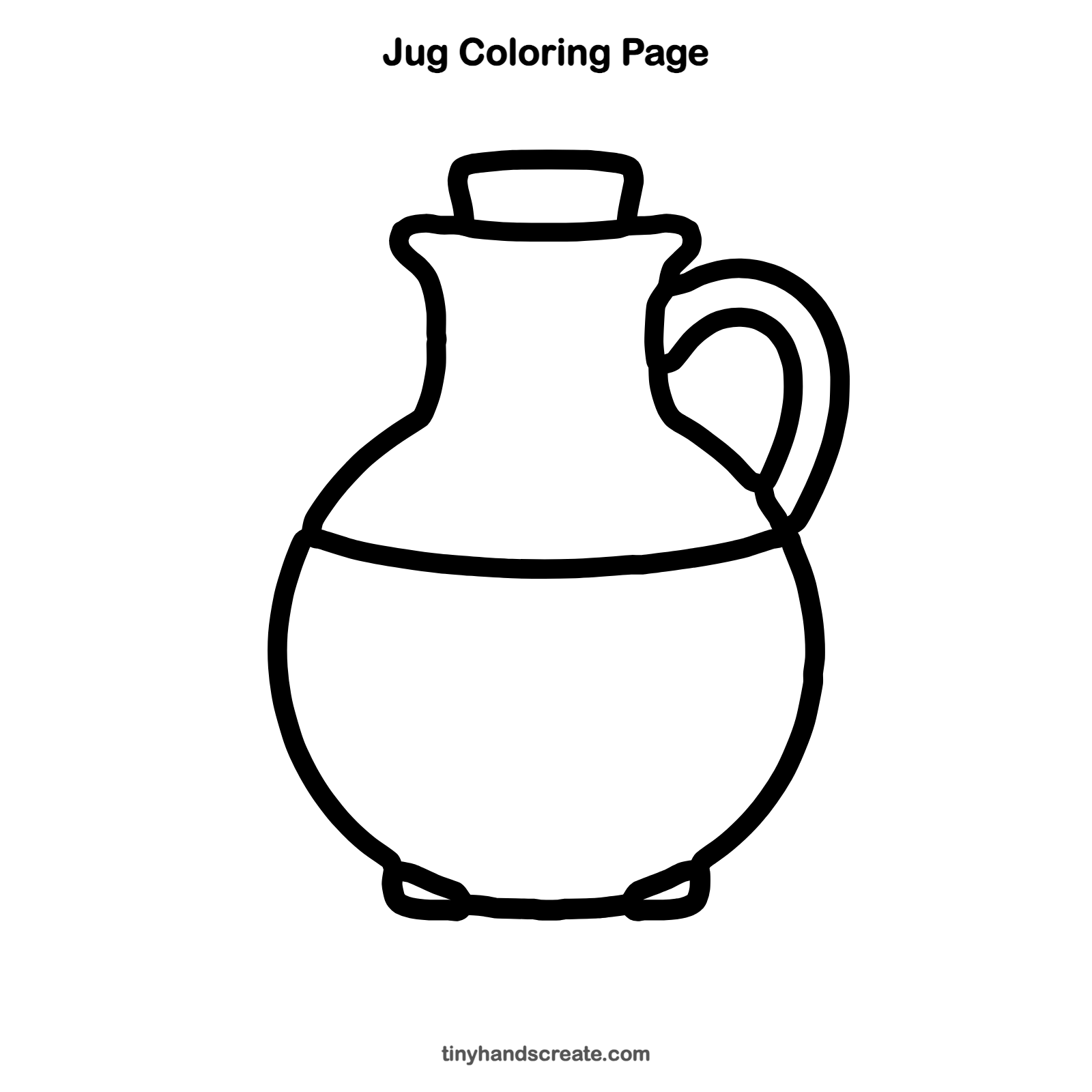 Free printable jug coloring page for kids