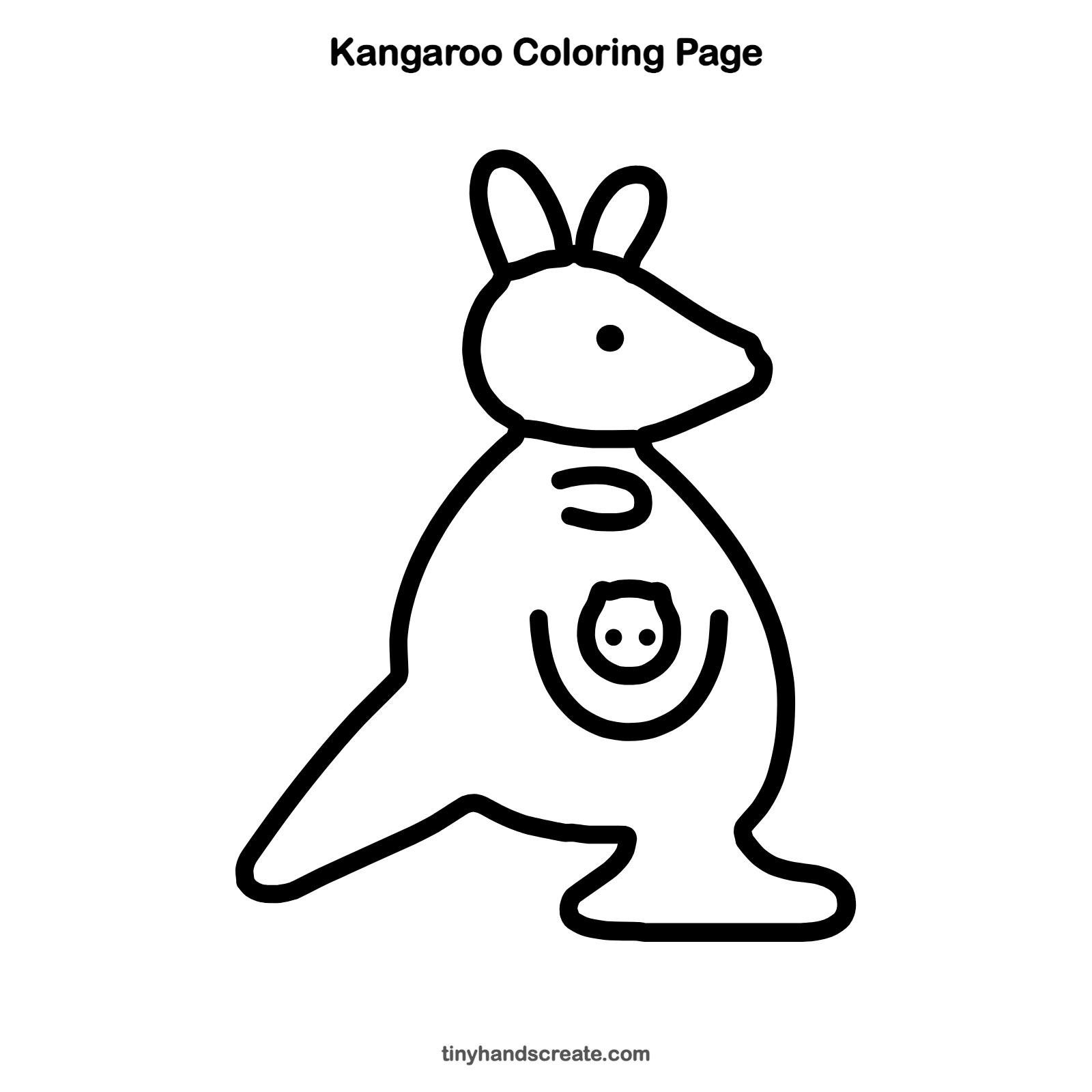 Free printable kangaroo coloring page for kids