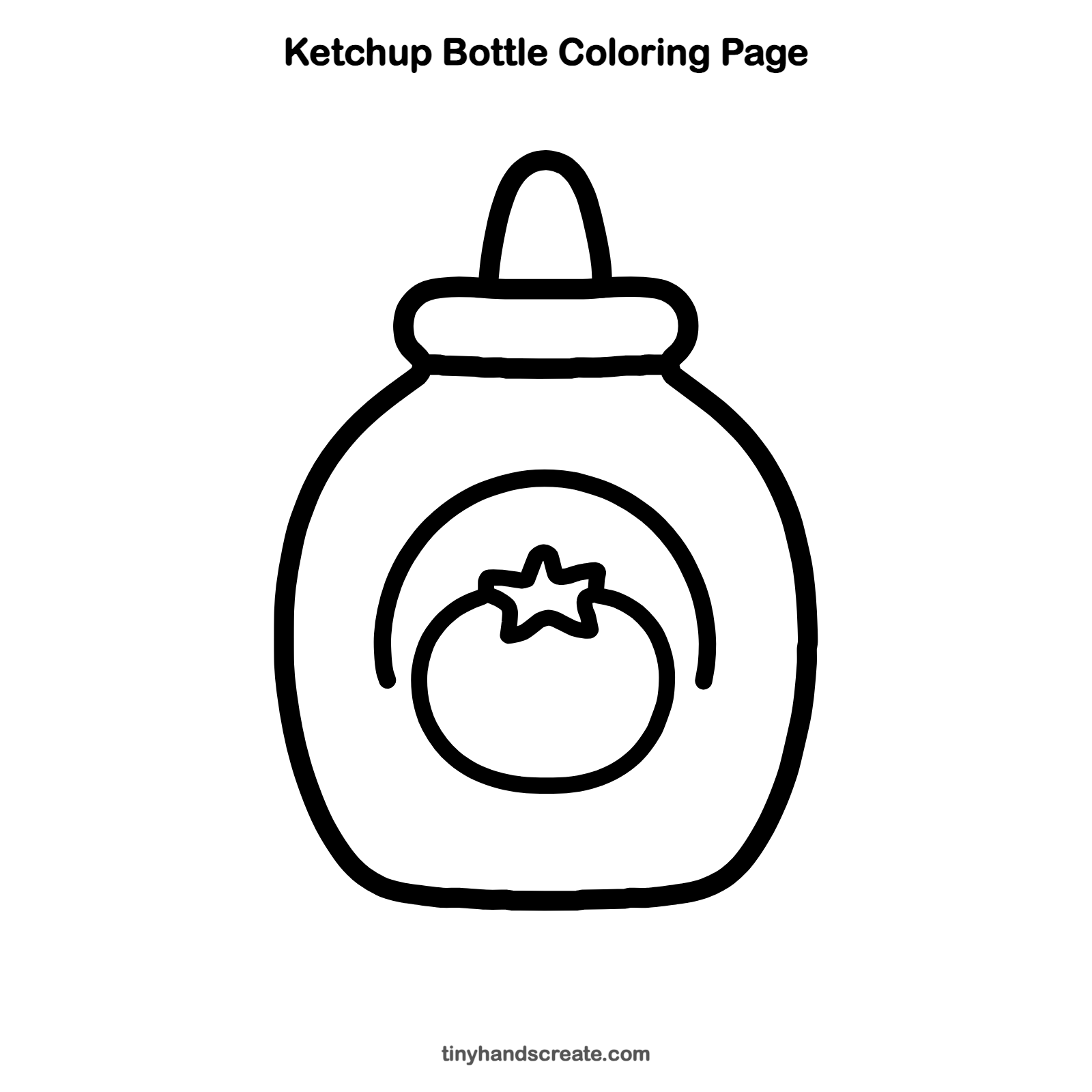 Free printable ketchup bottle coloring page for kids