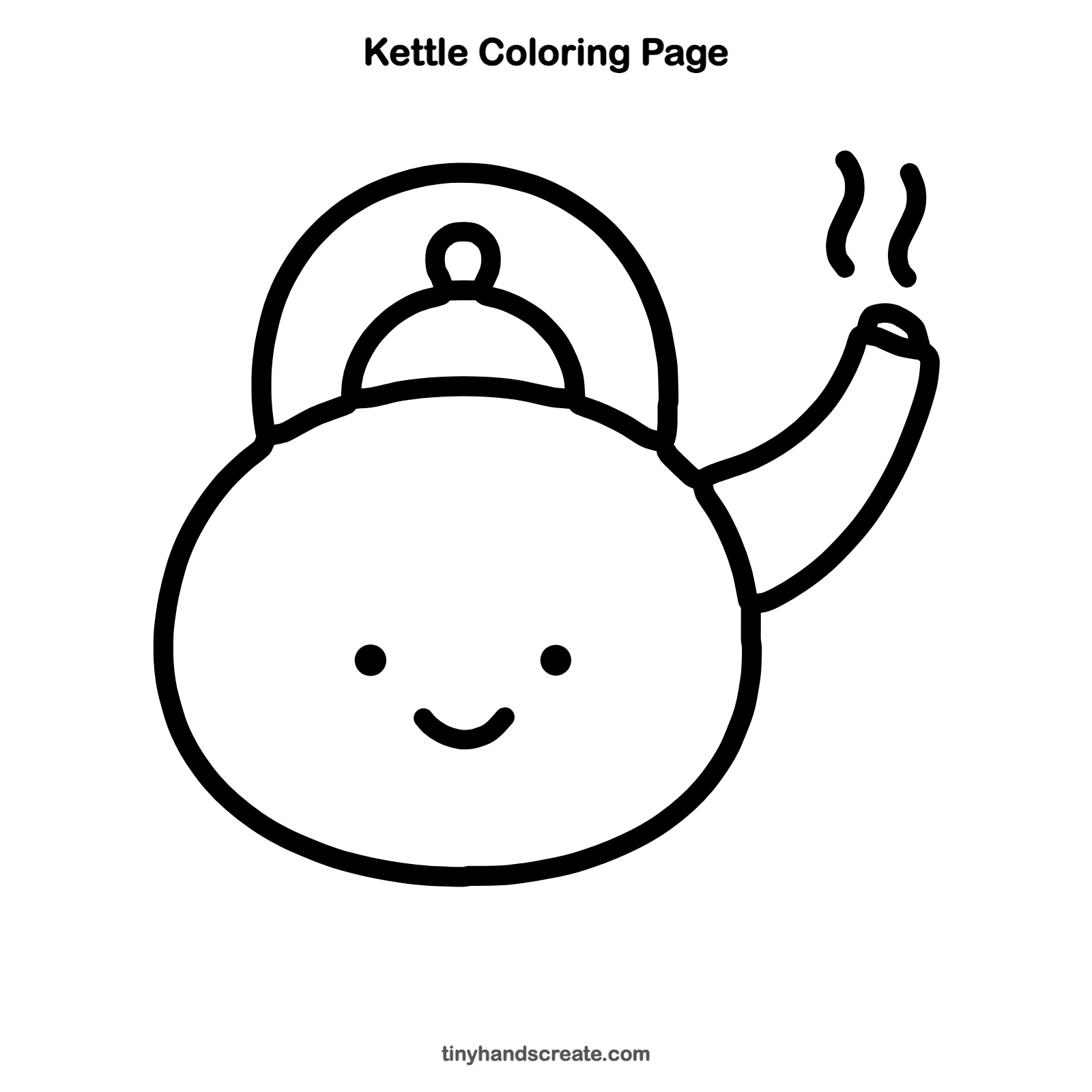 Free printable kettle coloring page for kids
