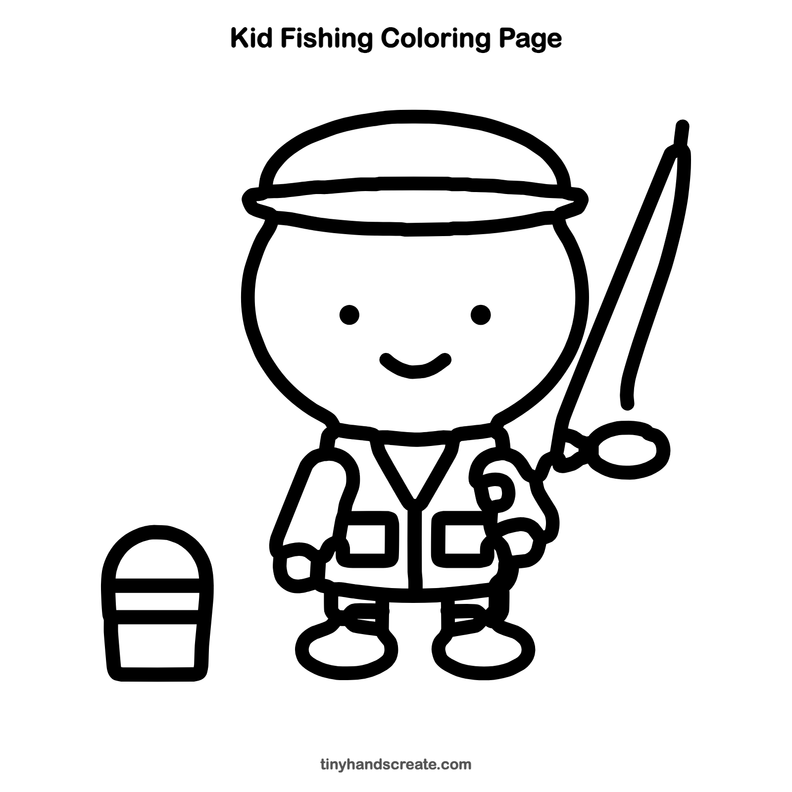 Free printable kid fishing coloring page for kids