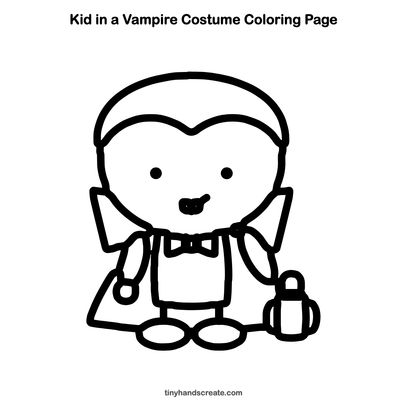 Free printable kid in a vampire costume coloring page for kids