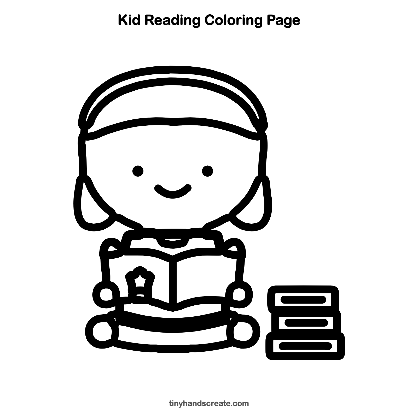 Free printable kid reading coloring page for kids