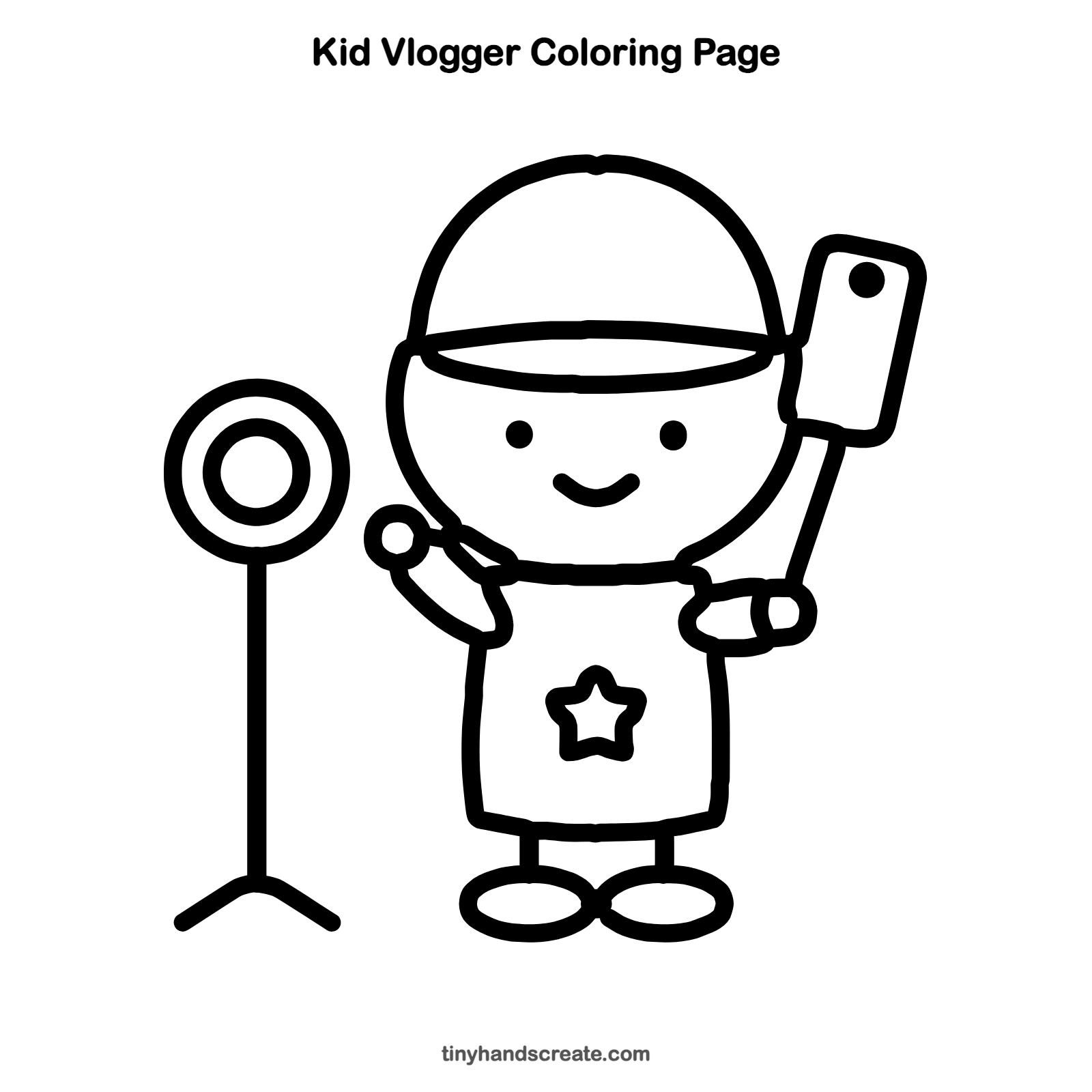 Free printable kid vlogger coloring page for kids