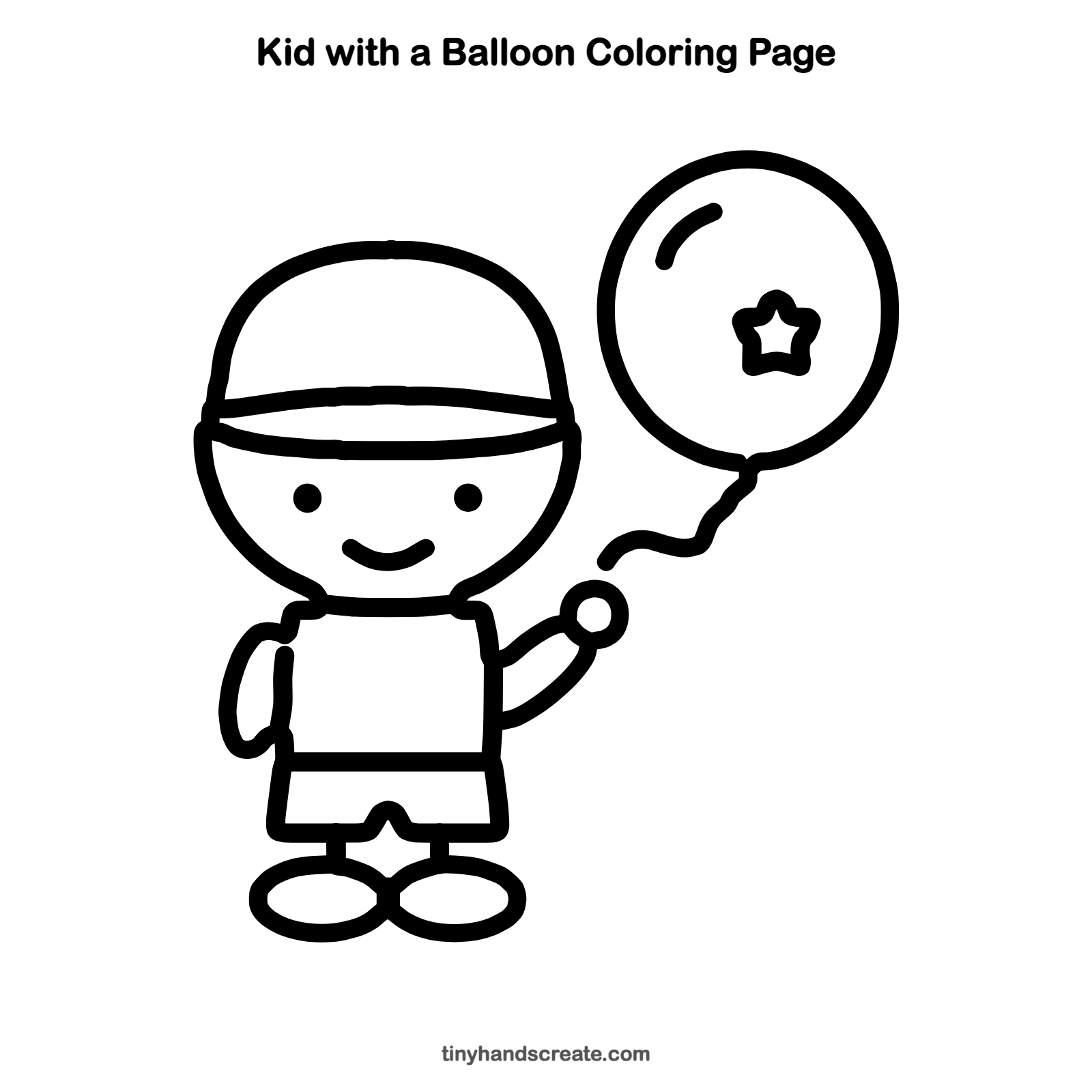 Free printable kid with a balloon coloring page for kids