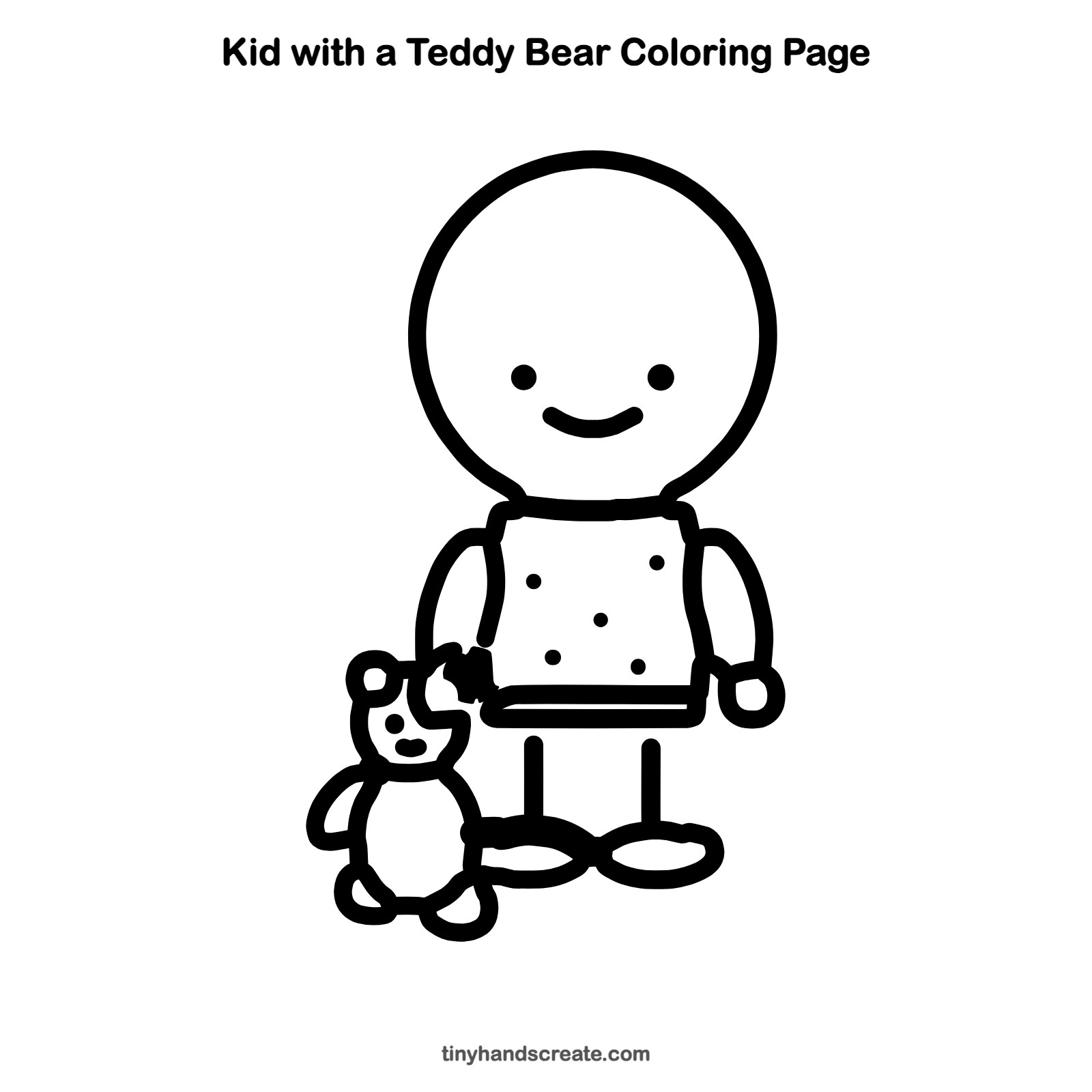Free printable kid with a teddy bear coloring page for kids