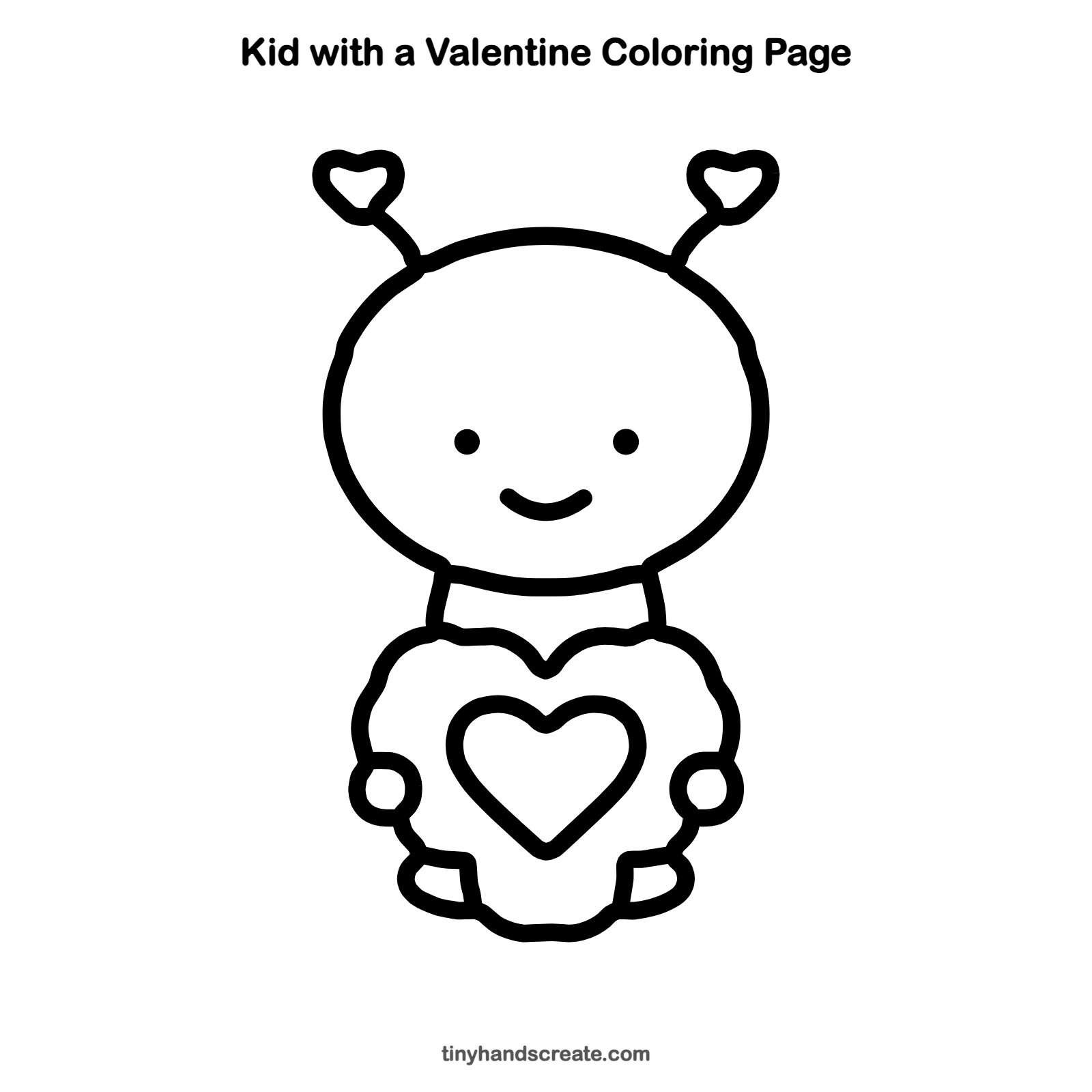 Free printable kid with a valentine coloring page for kids