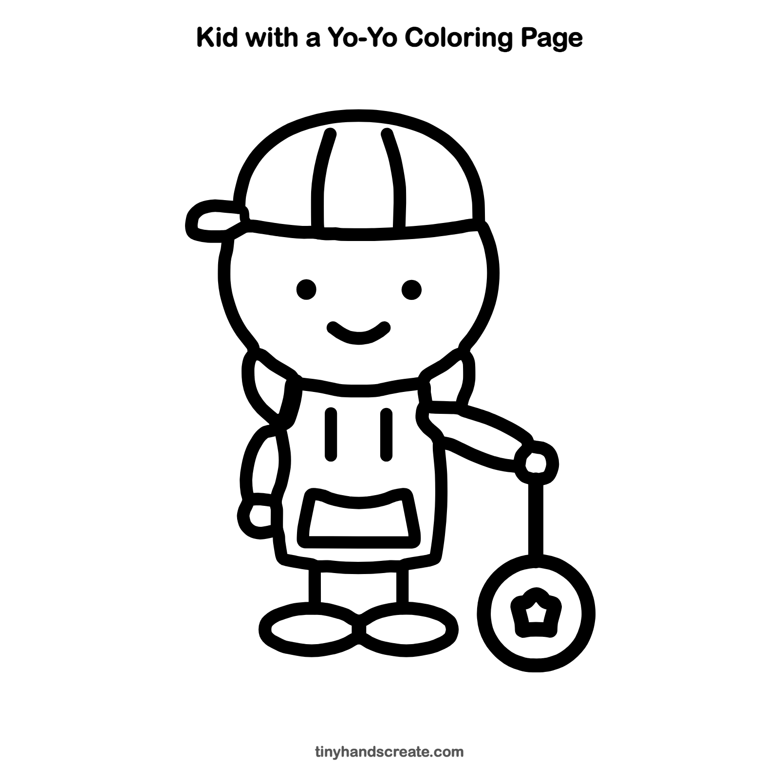 Free printable kid with a yo-yo coloring page for kids