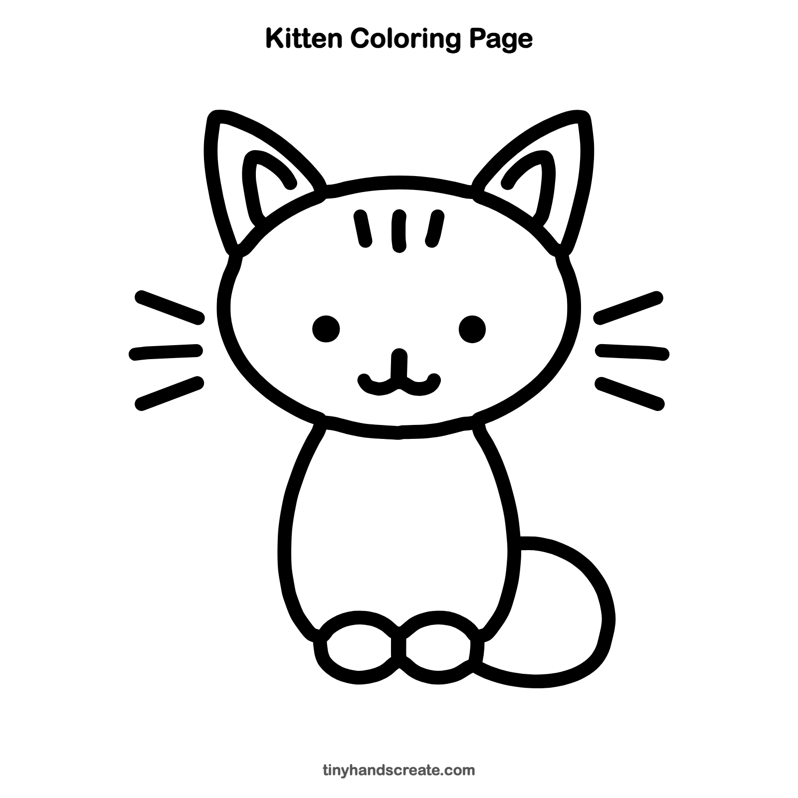 Free printable kitten coloring page for kids