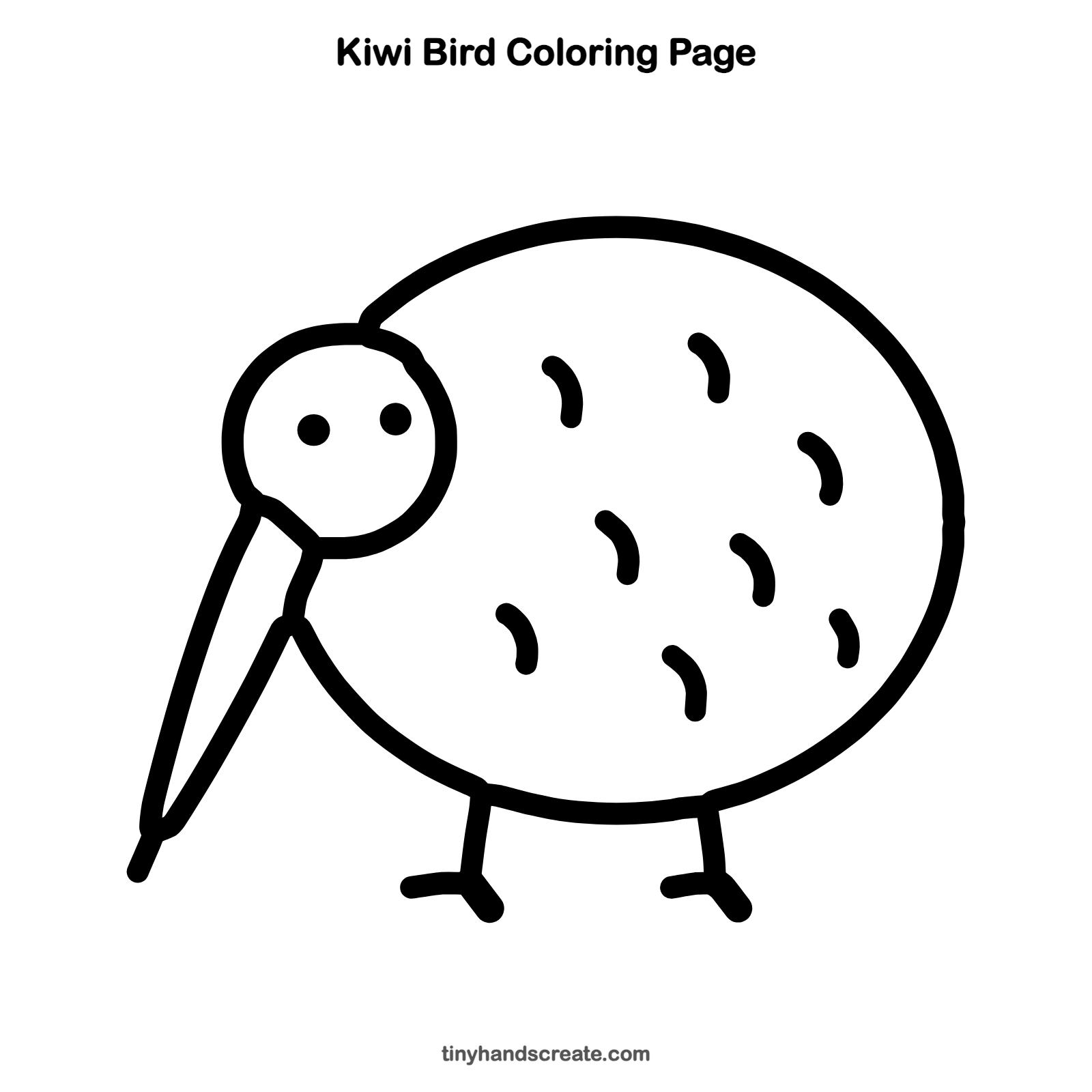 Free printable kiwi bird coloring page for kids