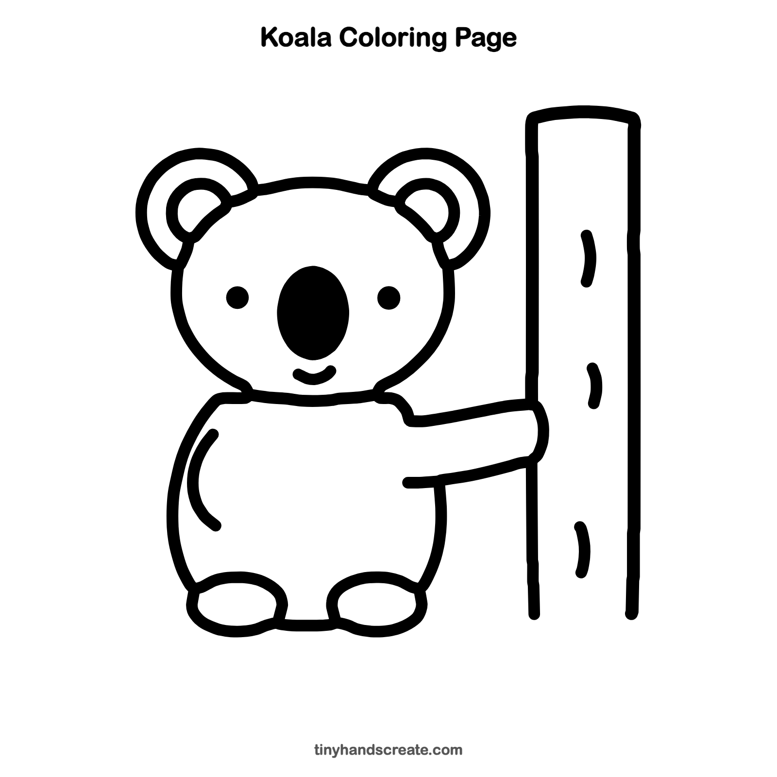 Free printable koala coloring page for kids