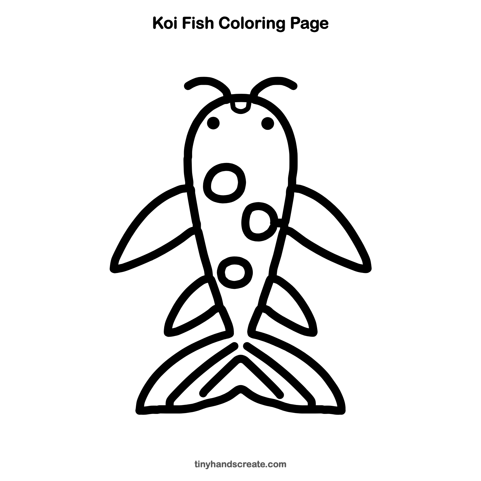 Free printable koi fish coloring page for kids