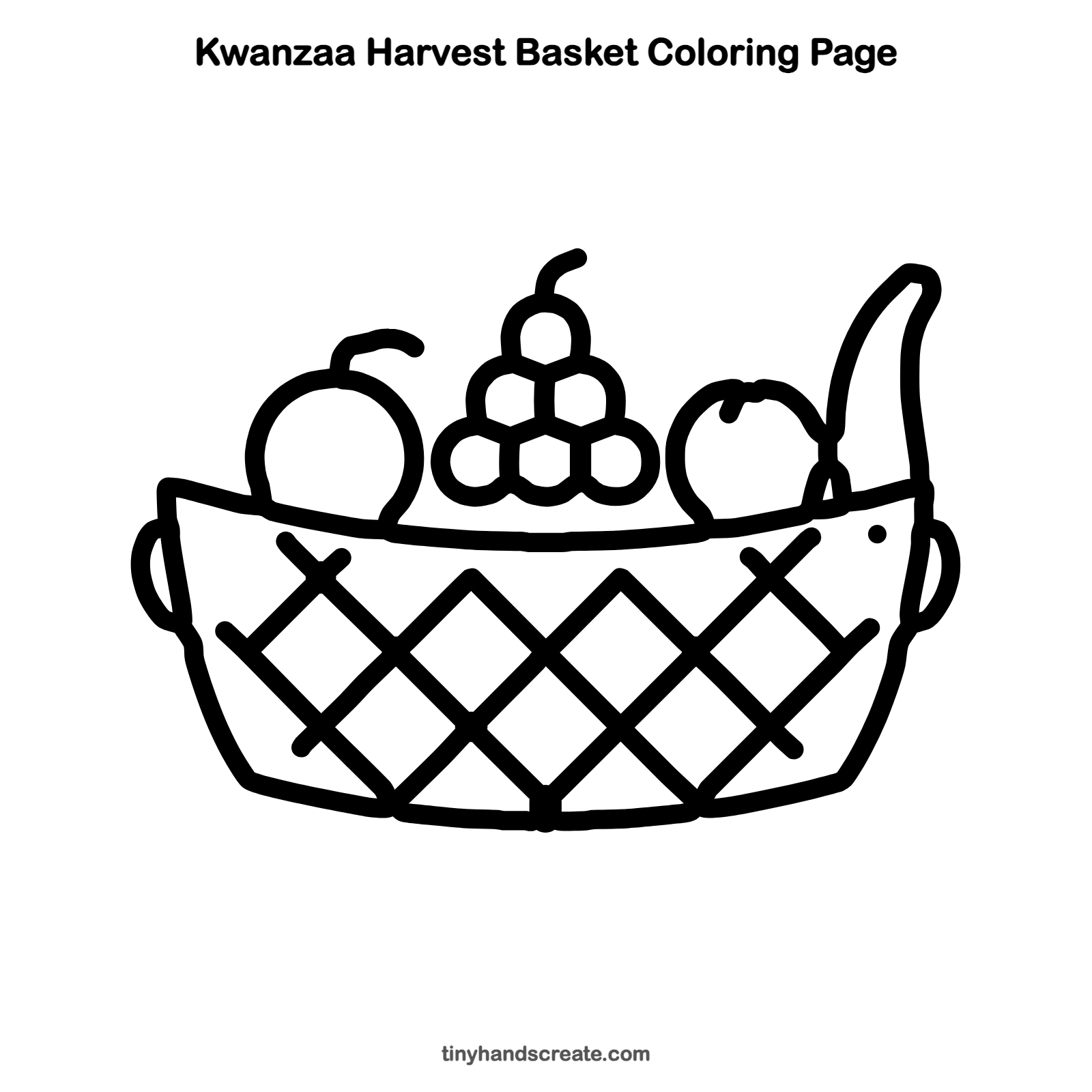Free printable Kwanzaa harvest basket coloring page for kids