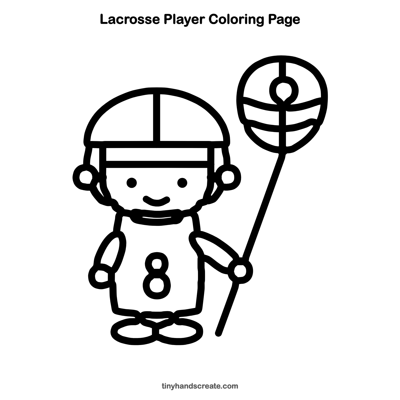 Free printable lacrosse player coloring page for kids