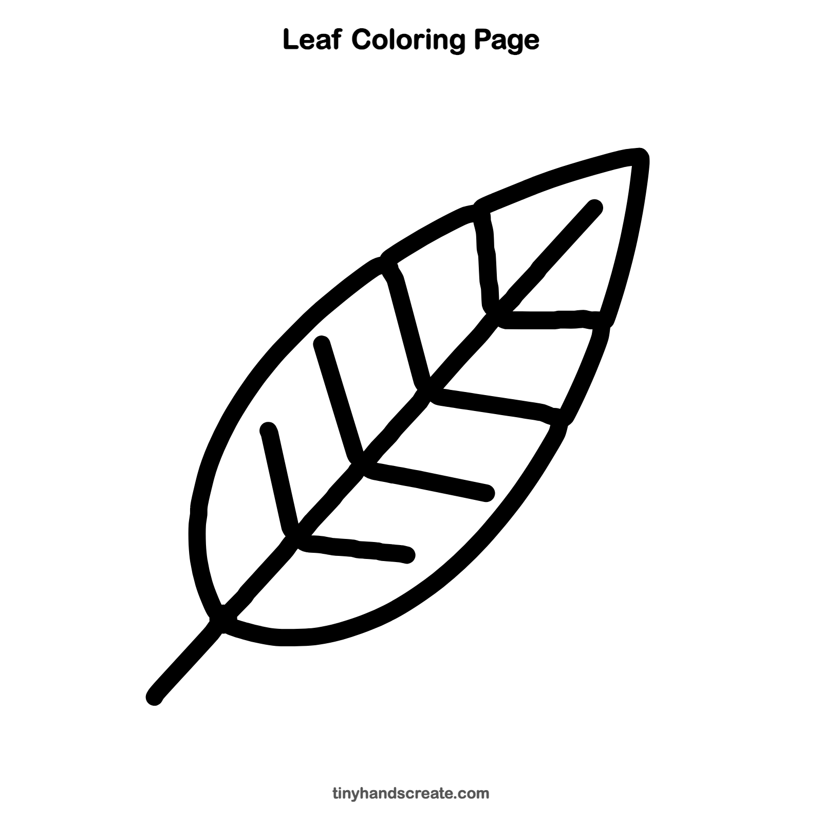 Free printable leaf coloring page for kids