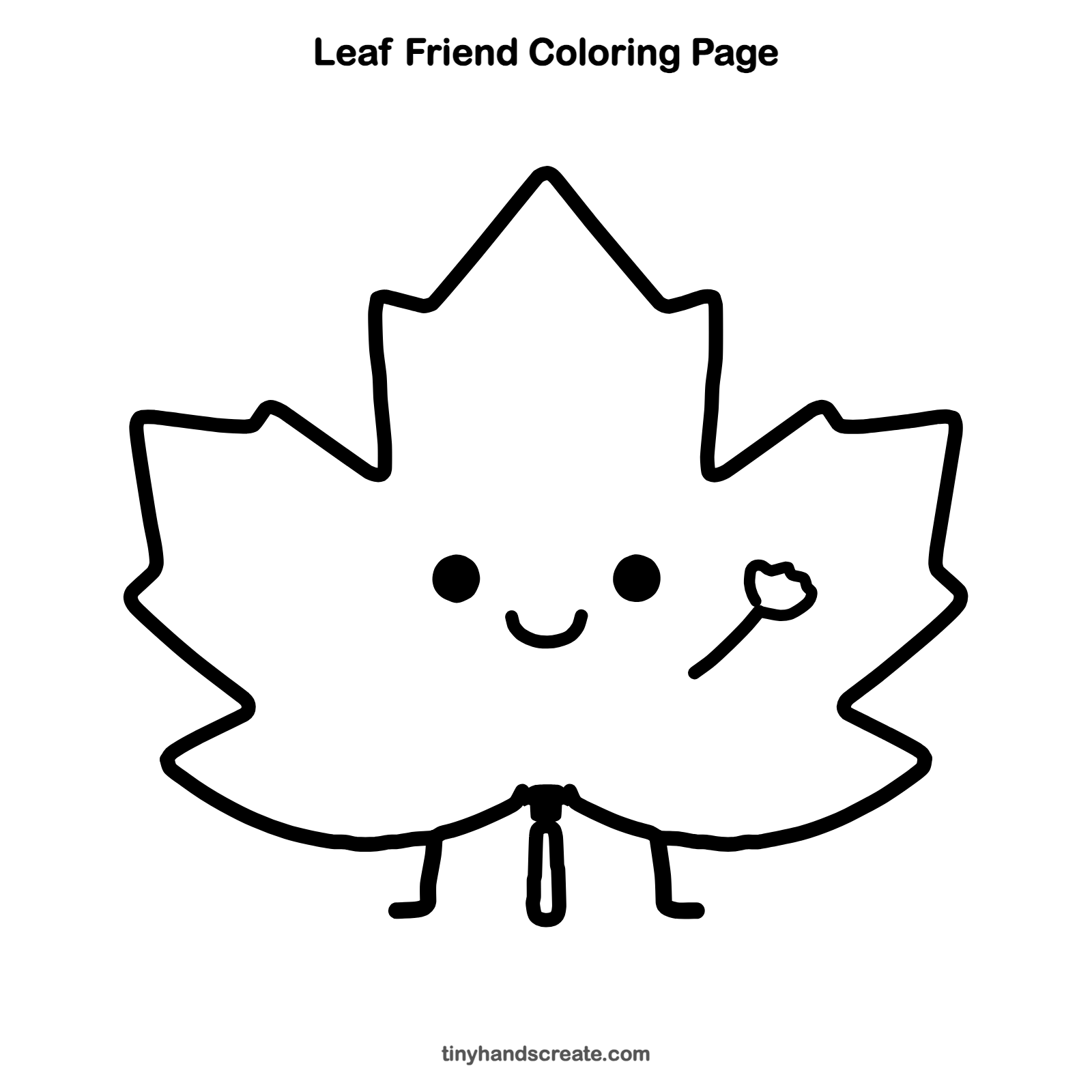 Free printable leaf friend coloring page for kids