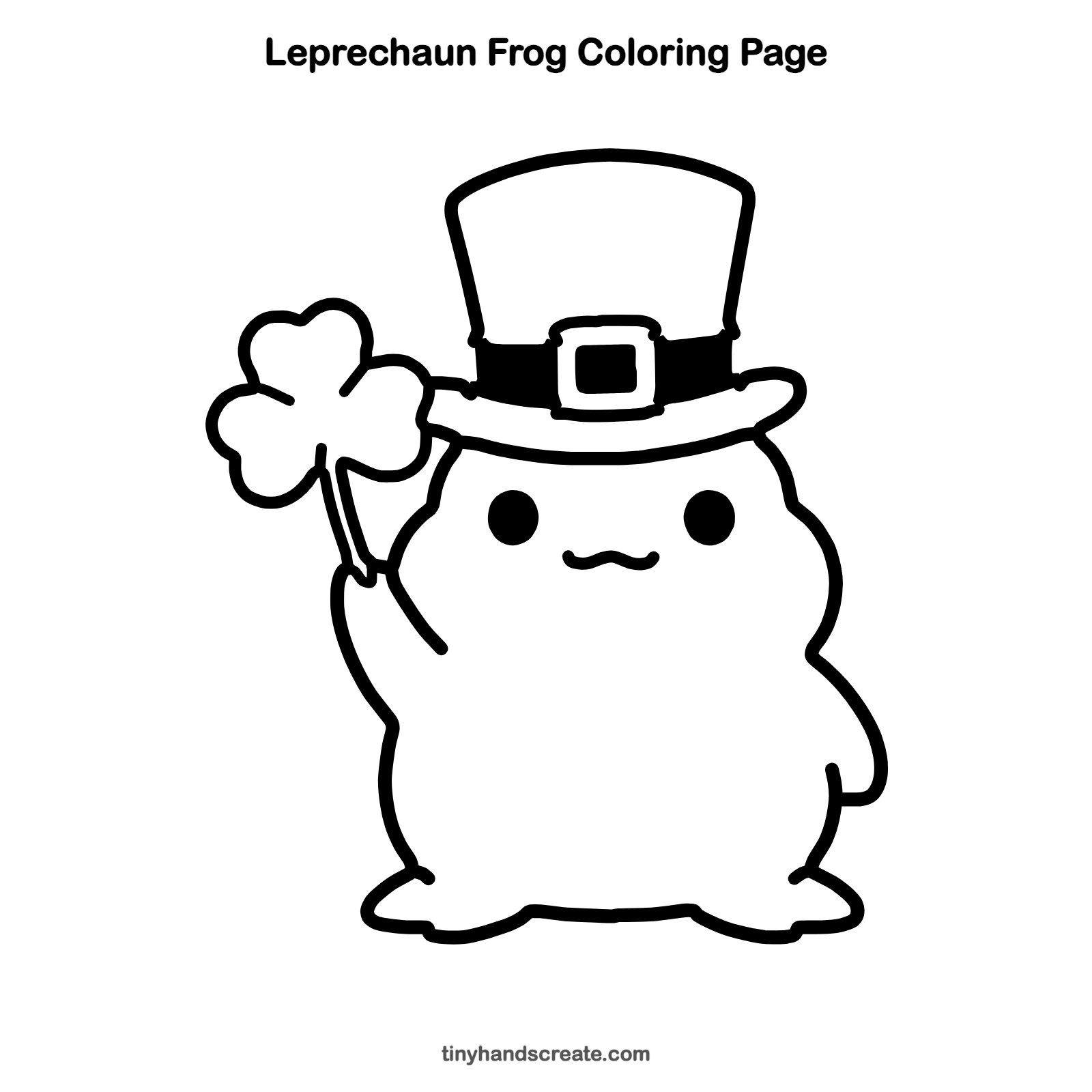 Free printable leprechaun frog coloring page for kids
