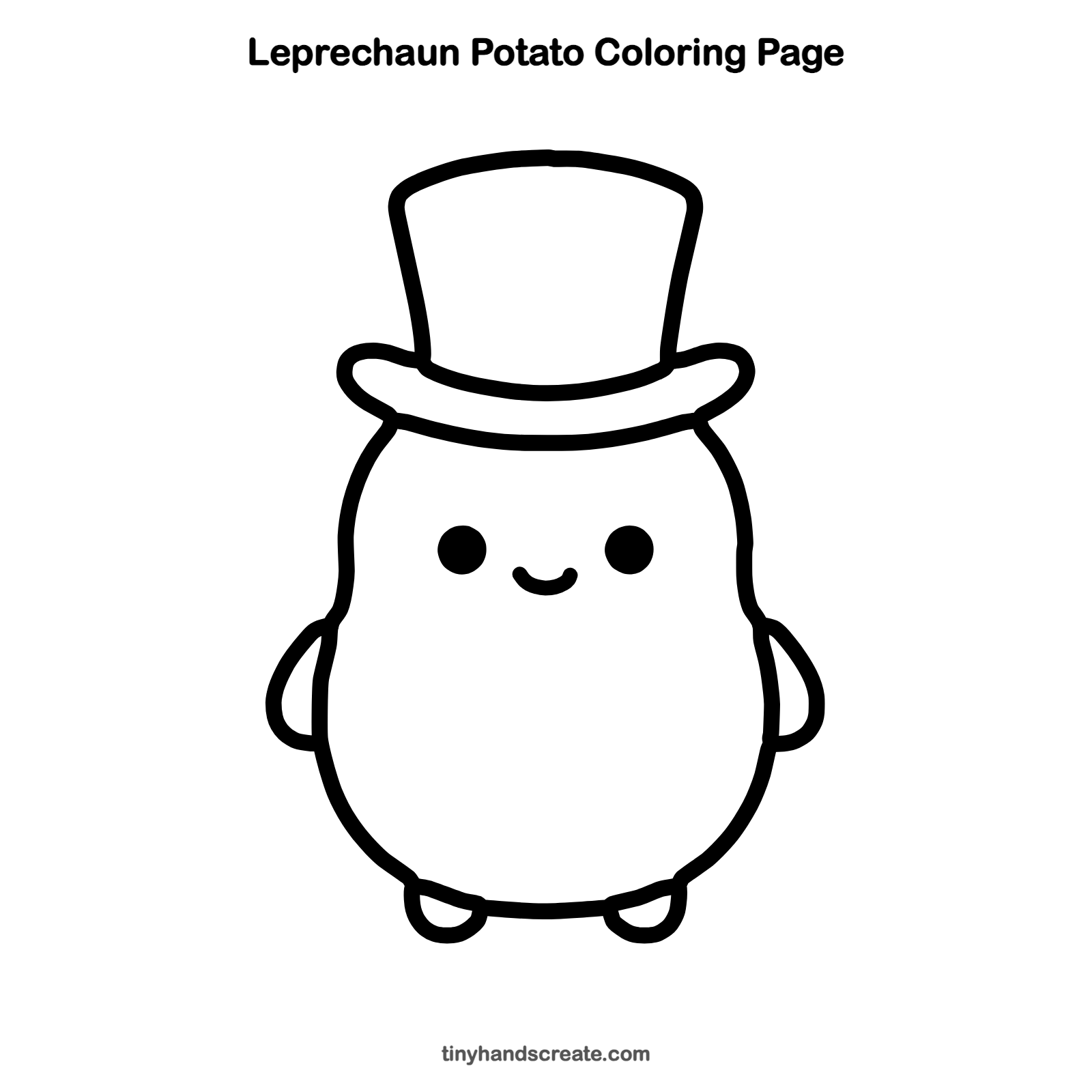 Free printable leprechaun potato coloring page for kids