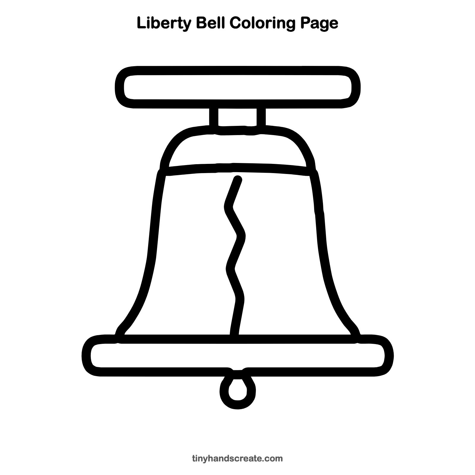 Free printable liberty bell coloring page for kids
