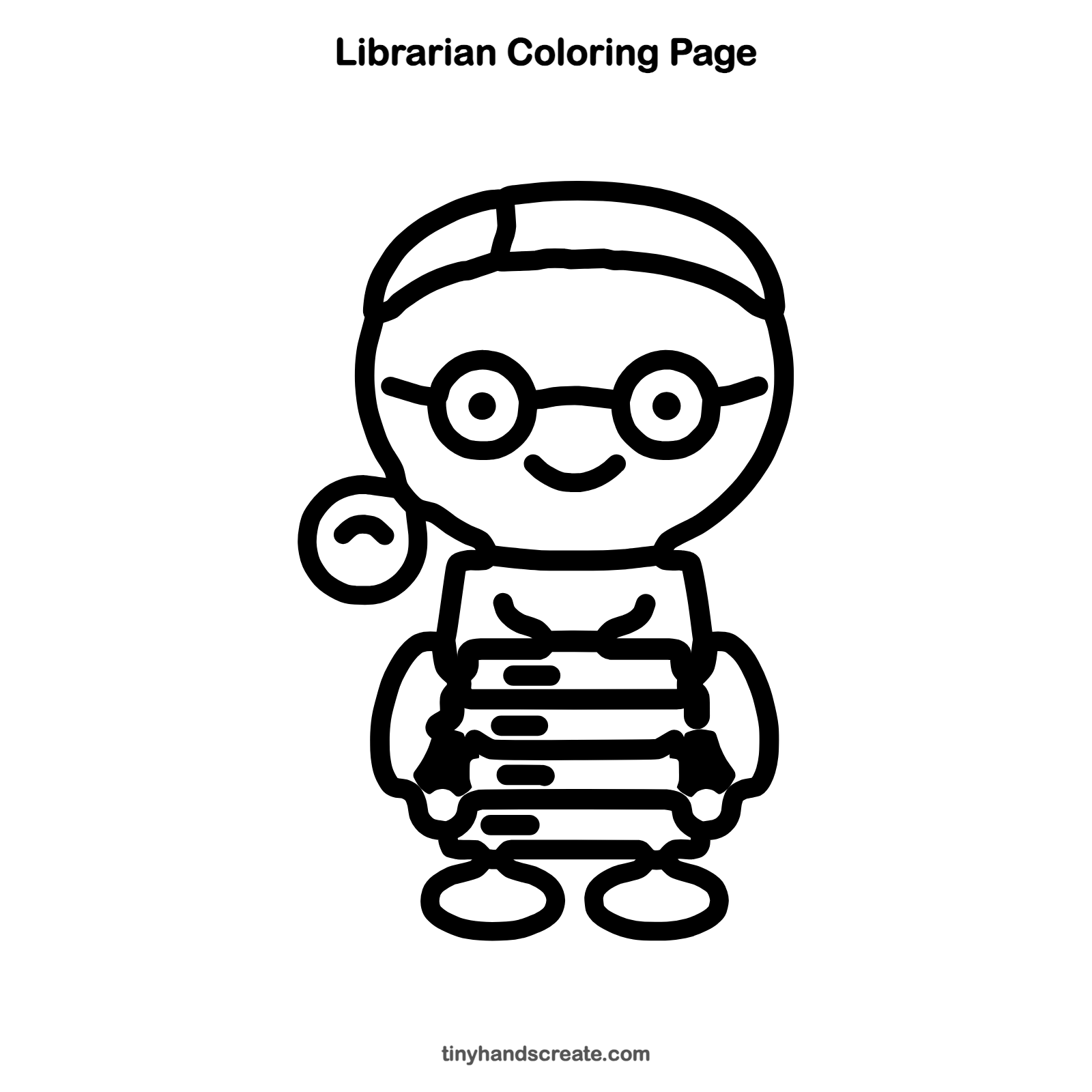 Free printable librarian coloring page for kids