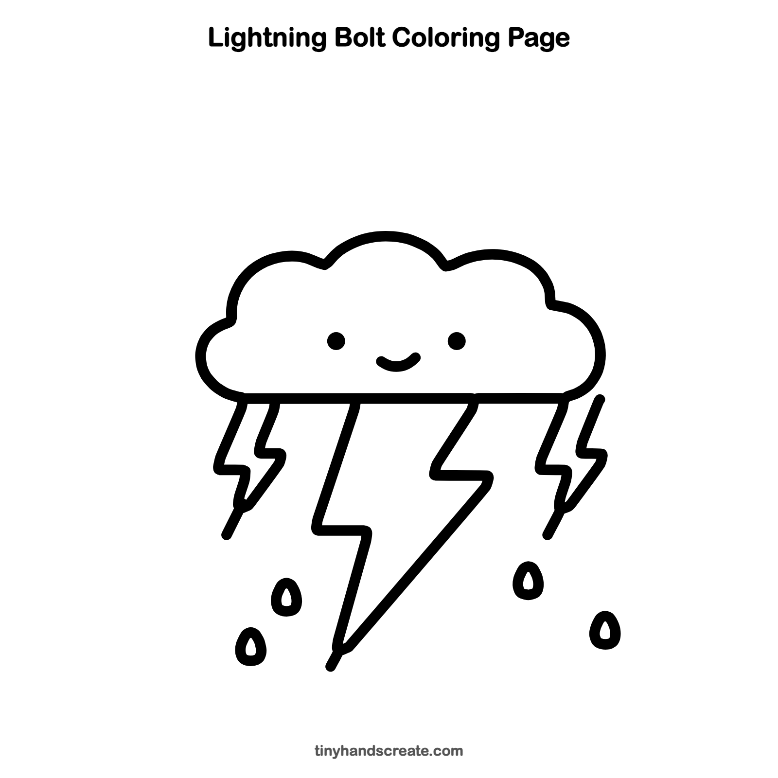 Free printable lightning bolt coloring page for kids