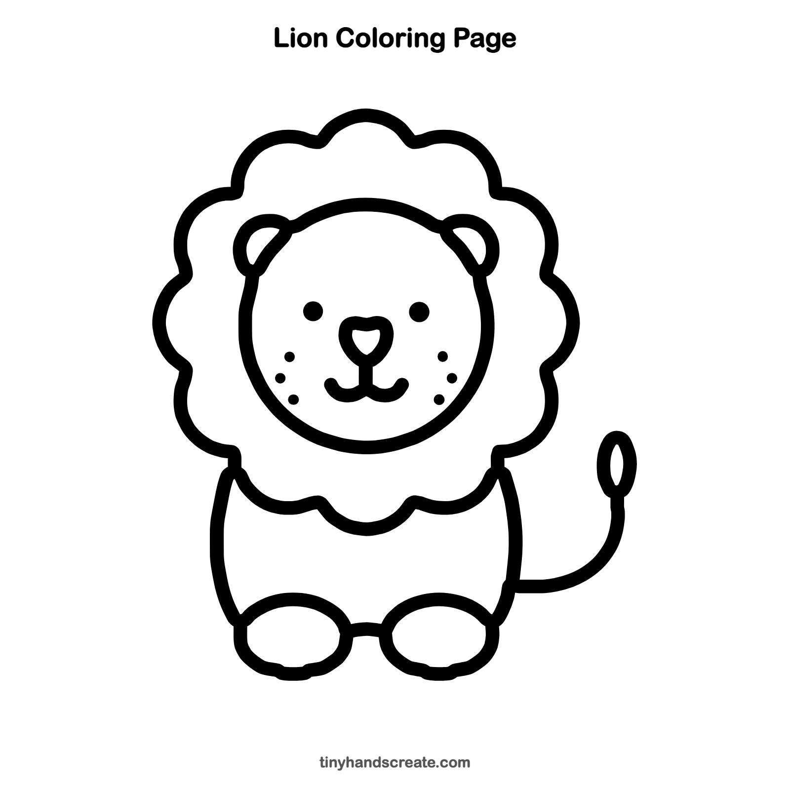 Free printable lion coloring page for kids