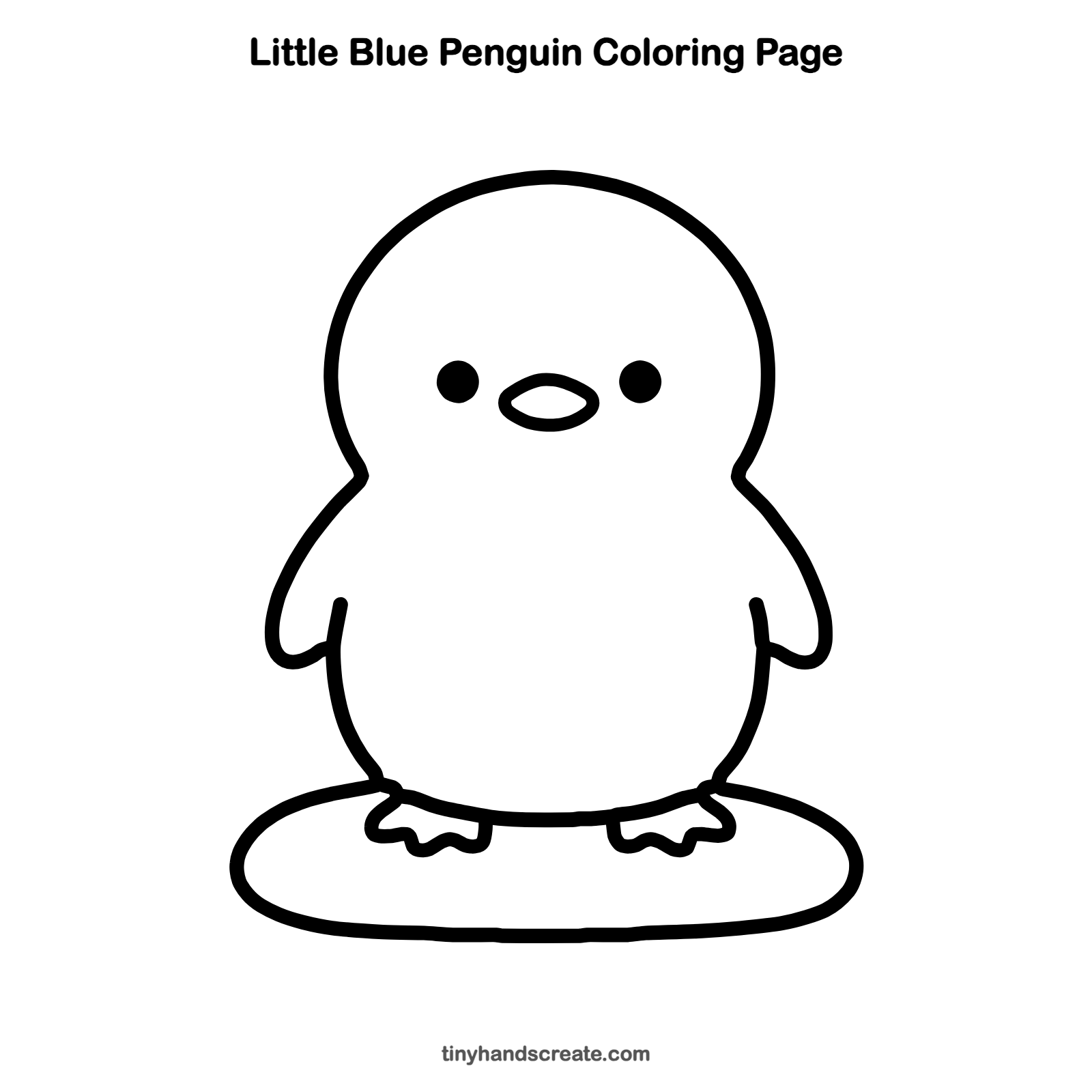 Free printable little blue penguin coloring page for kids