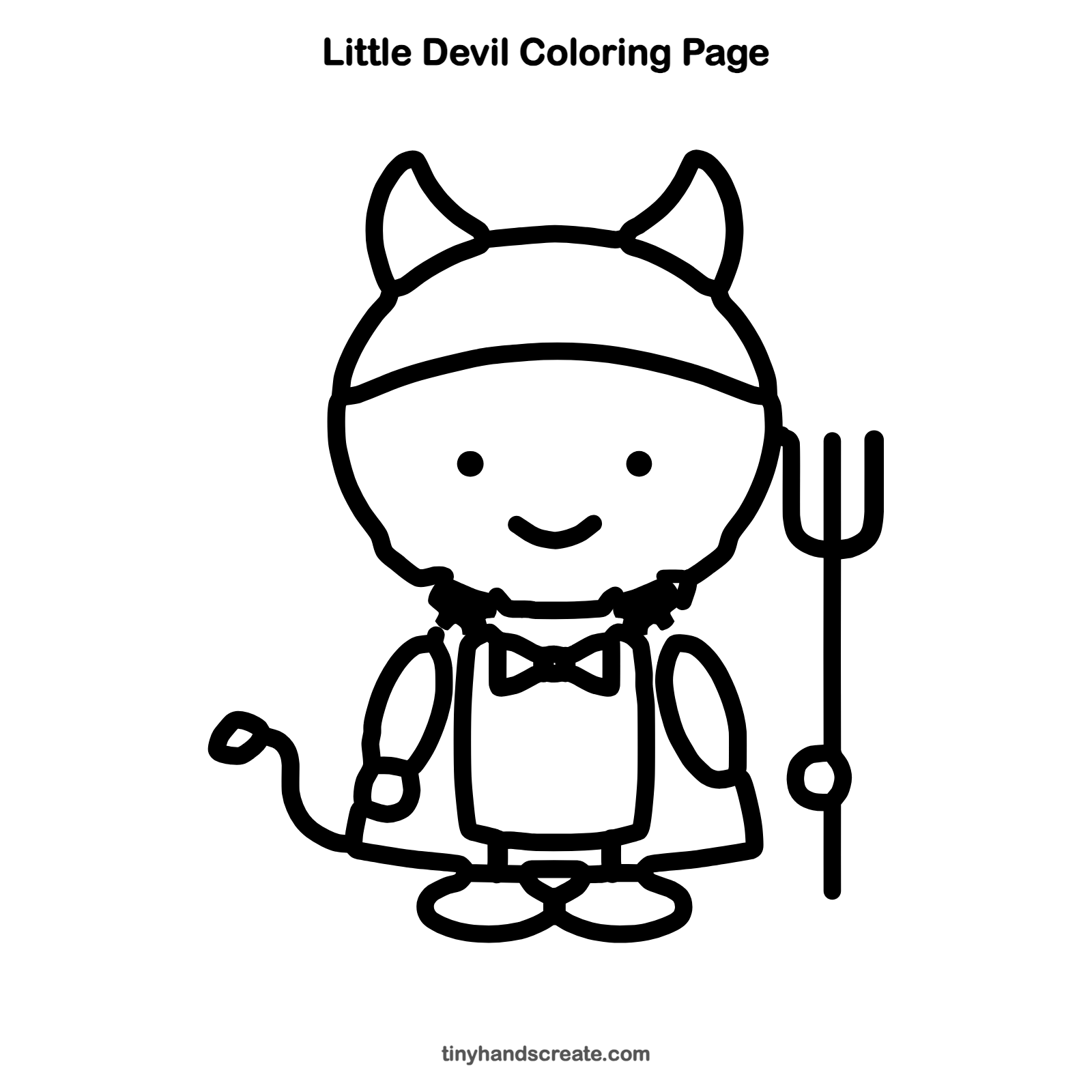 Free printable little devil coloring page for kids