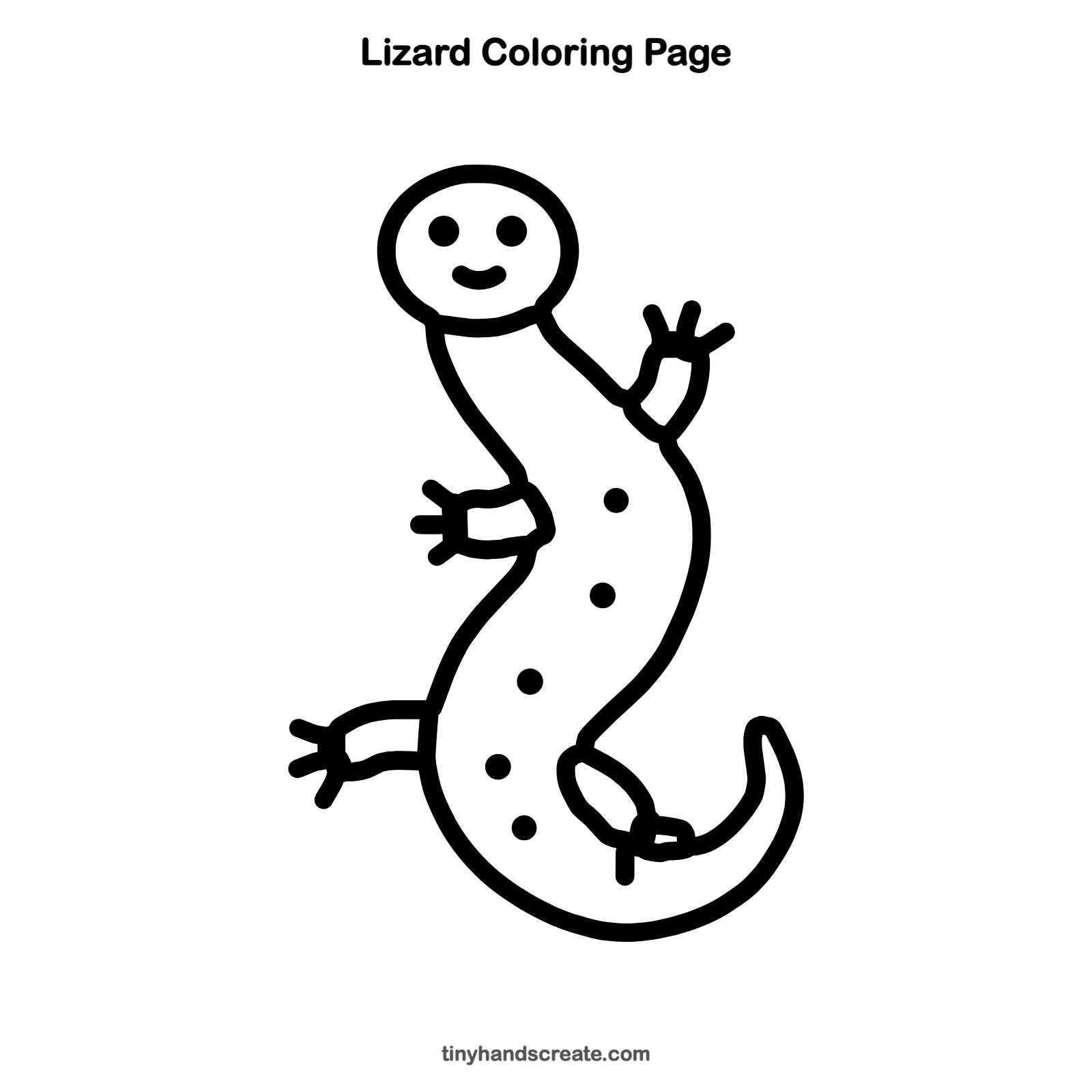 Free printable lizard coloring page for kids