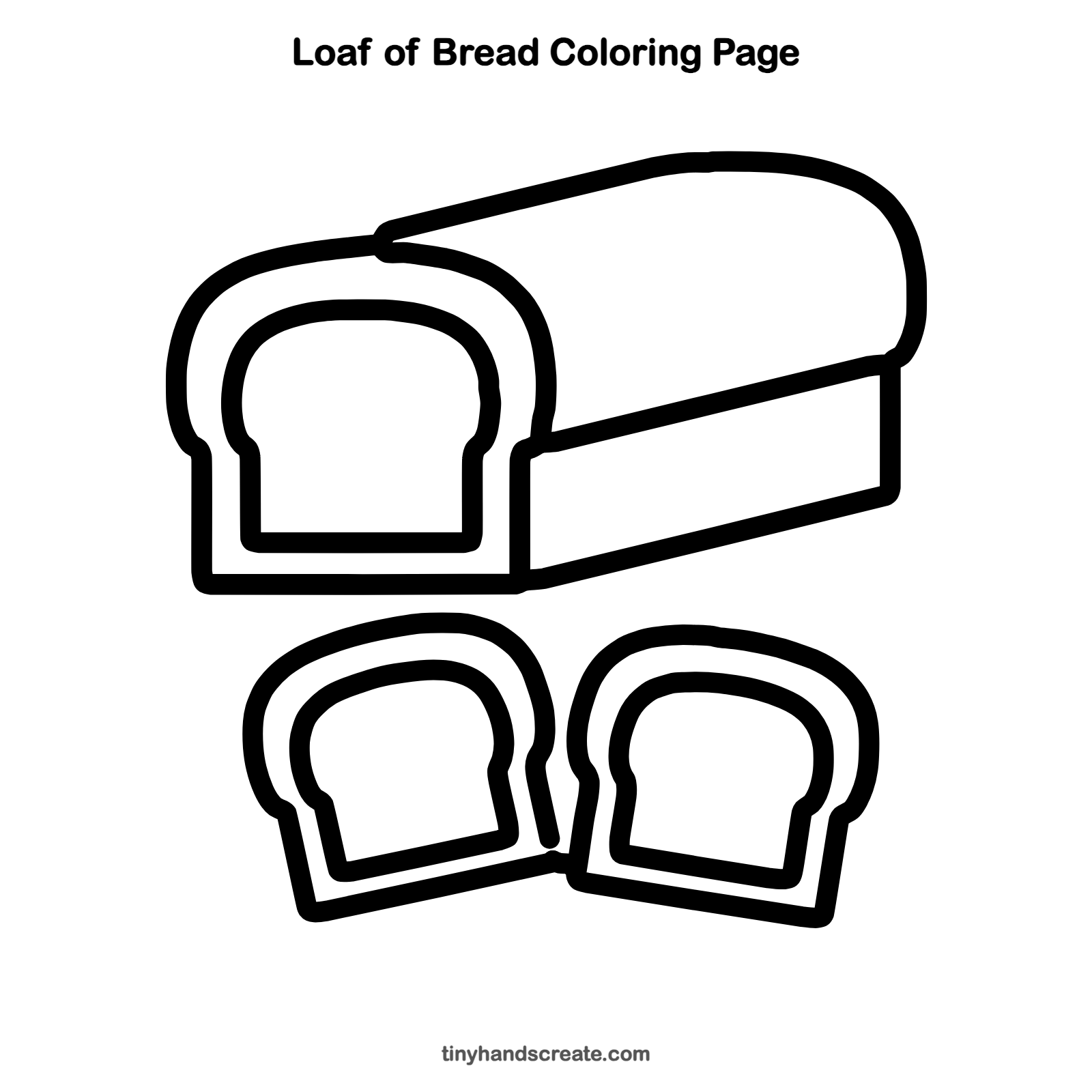 Free printable loaf of bread coloring page for kids