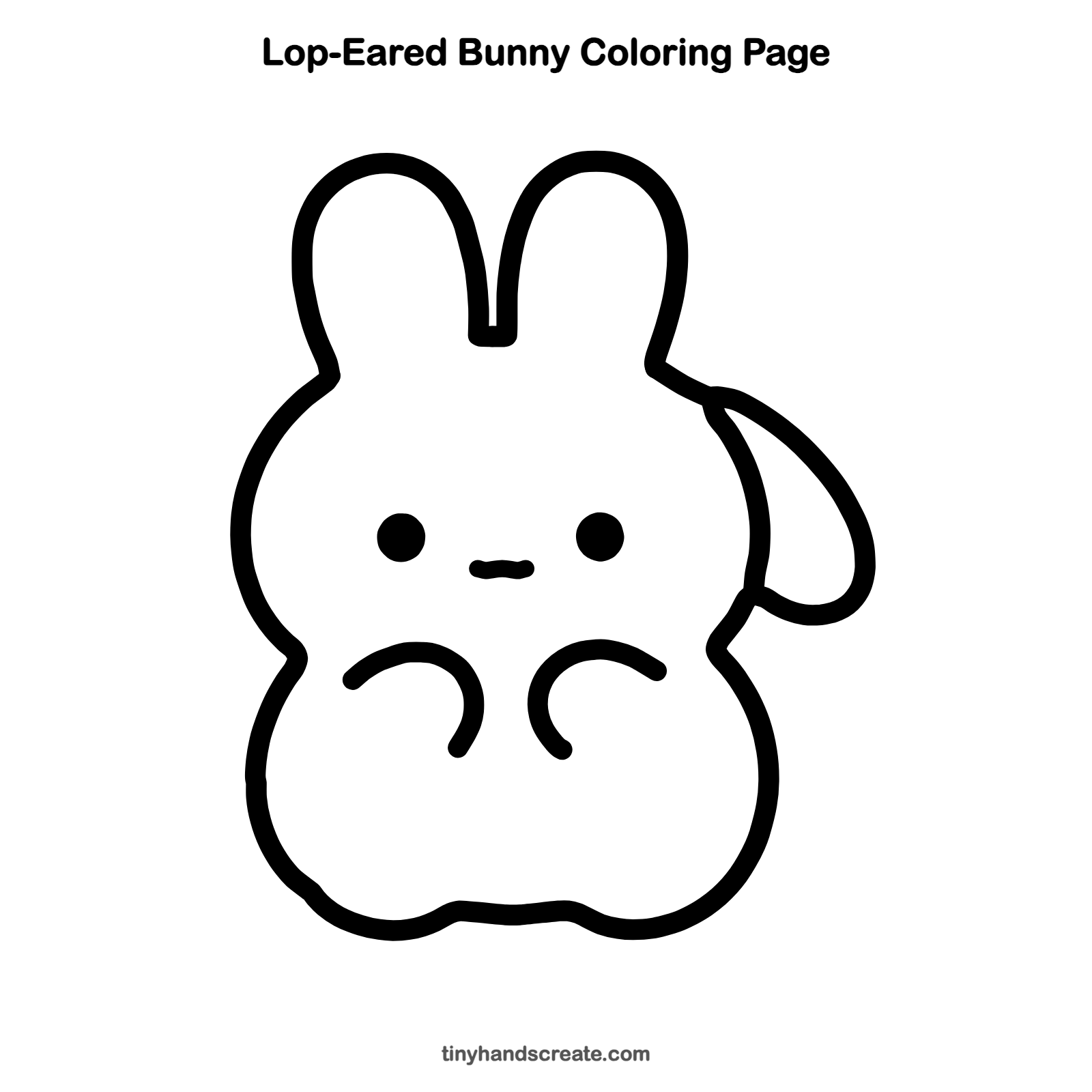Free printable lop-eared bunny coloring page for kids