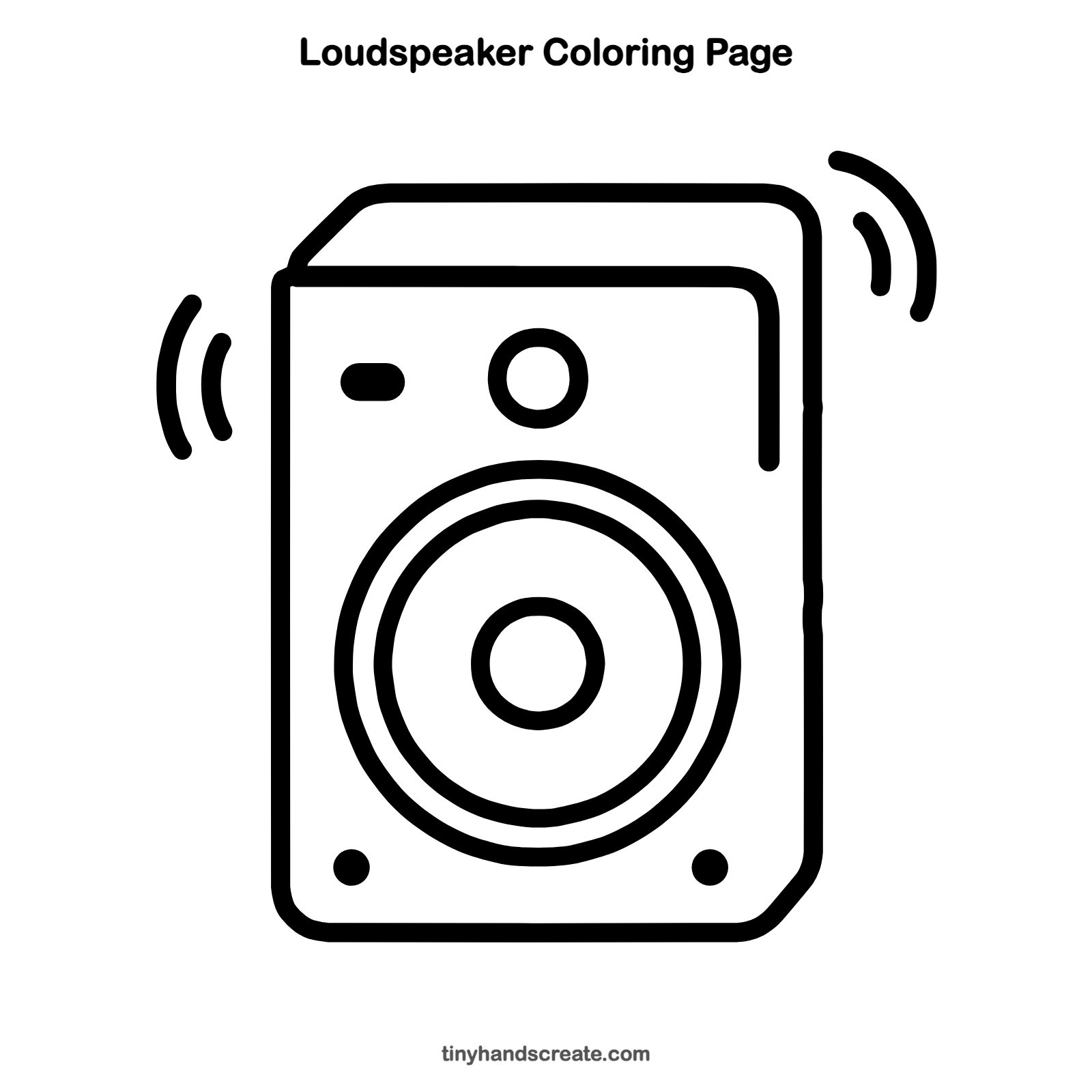 Free printable loudspeaker coloring page for kids