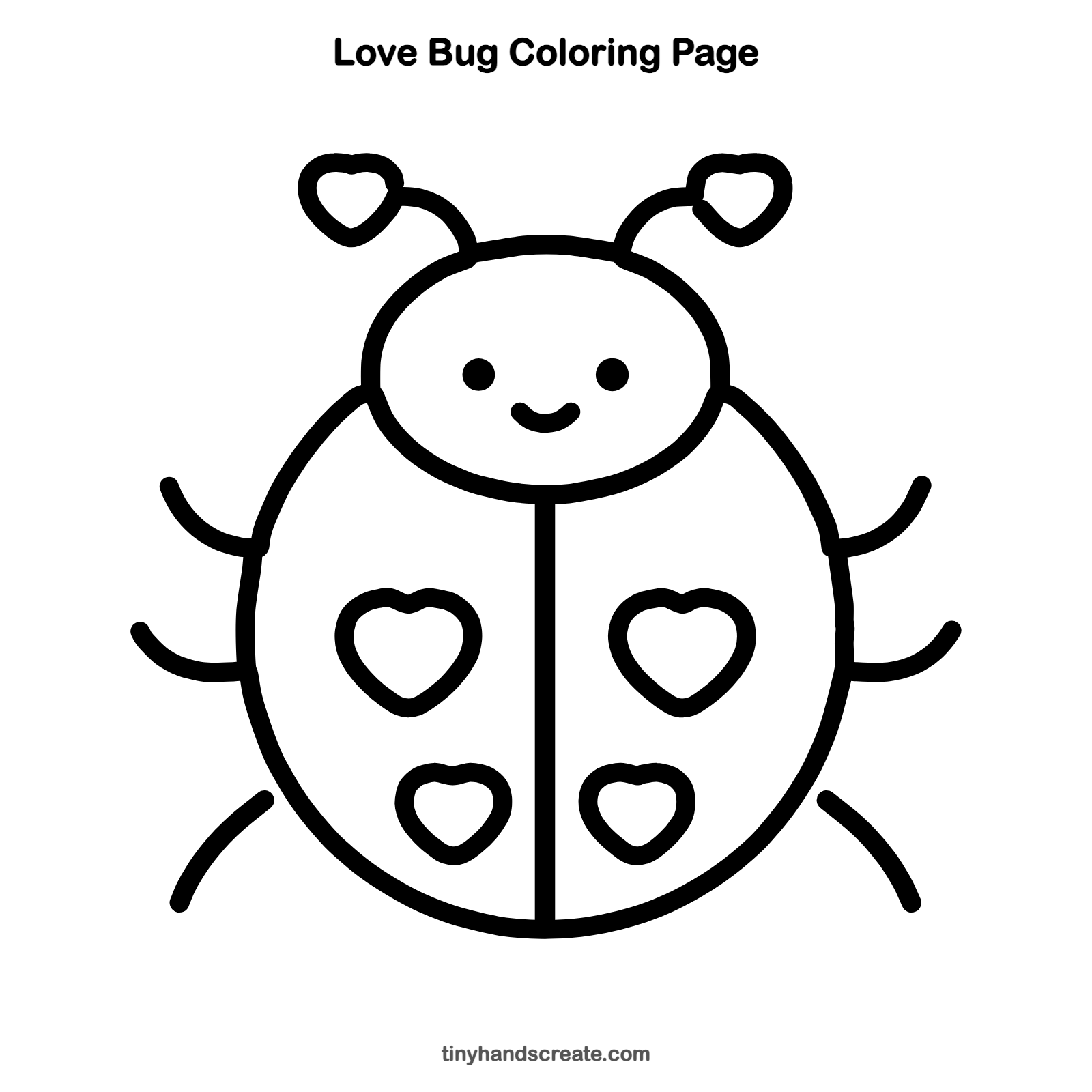Free printable love bug coloring page for kids