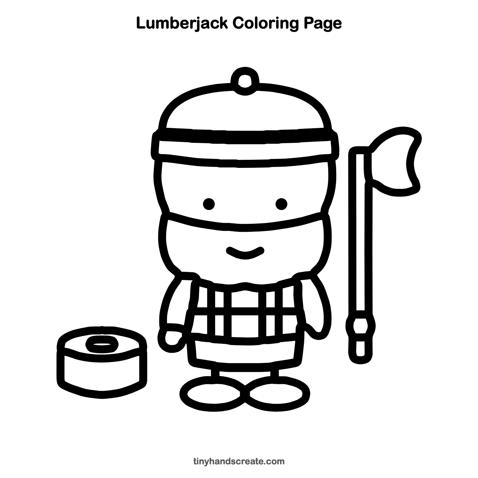 Free printable lumberjack coloring page for kids