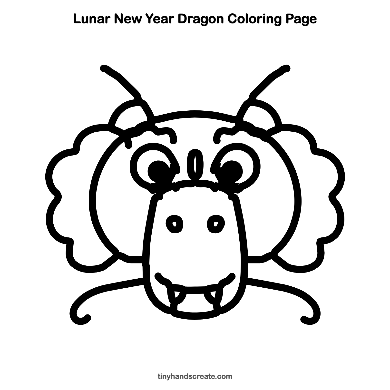 Free printable Lunar New Year dragon coloring page for kids