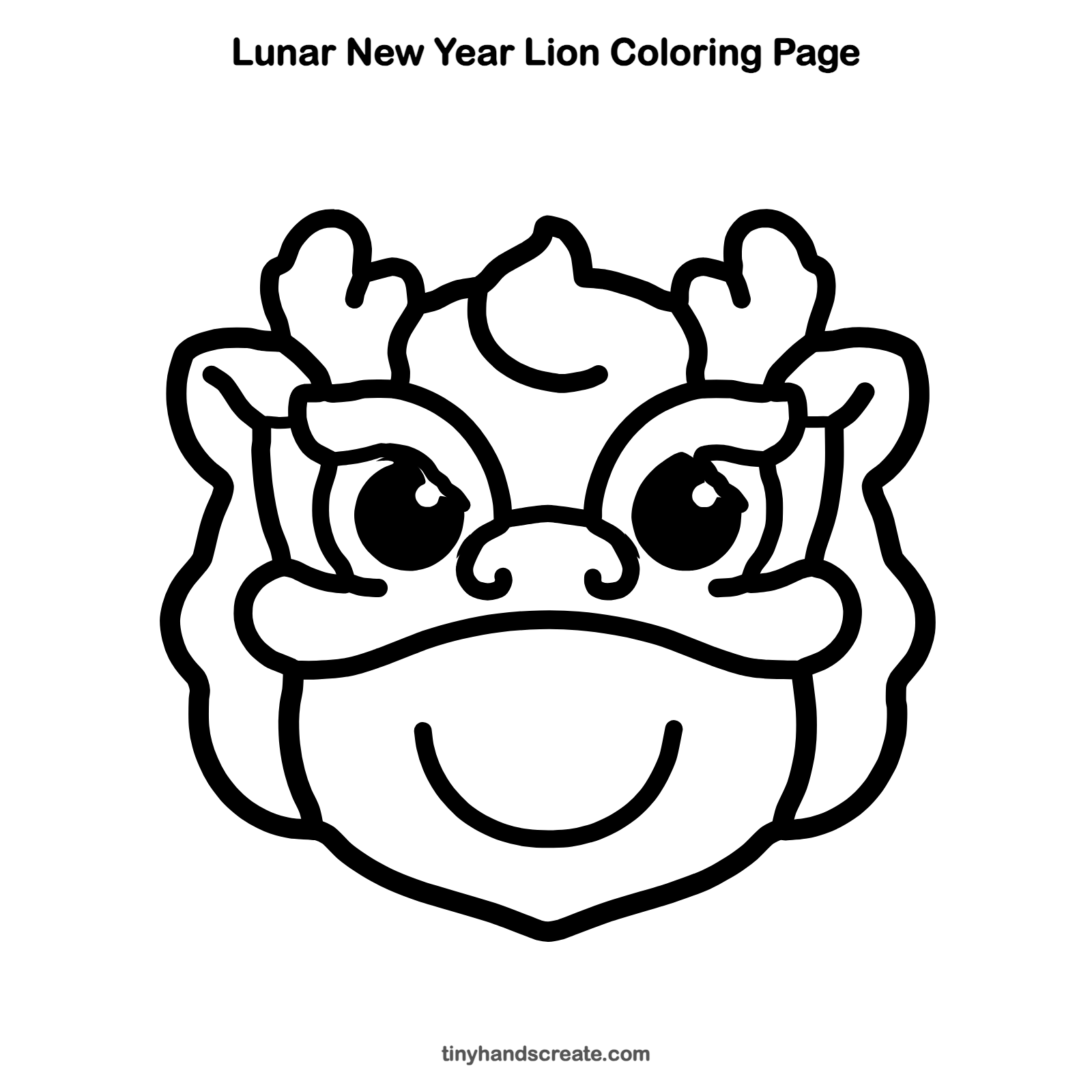 Free printable lunar new year lion coloring page for kids