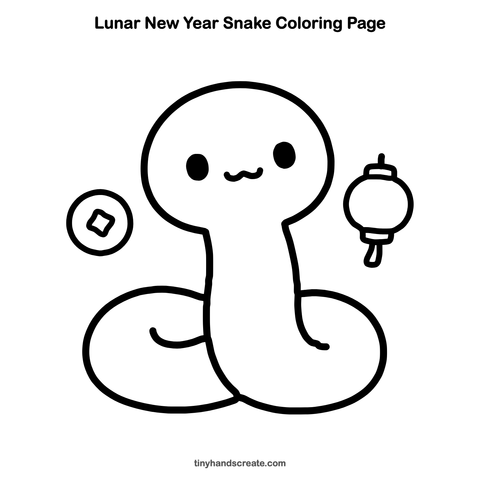 Free printable Lunar New Year snake coloring page for kids
