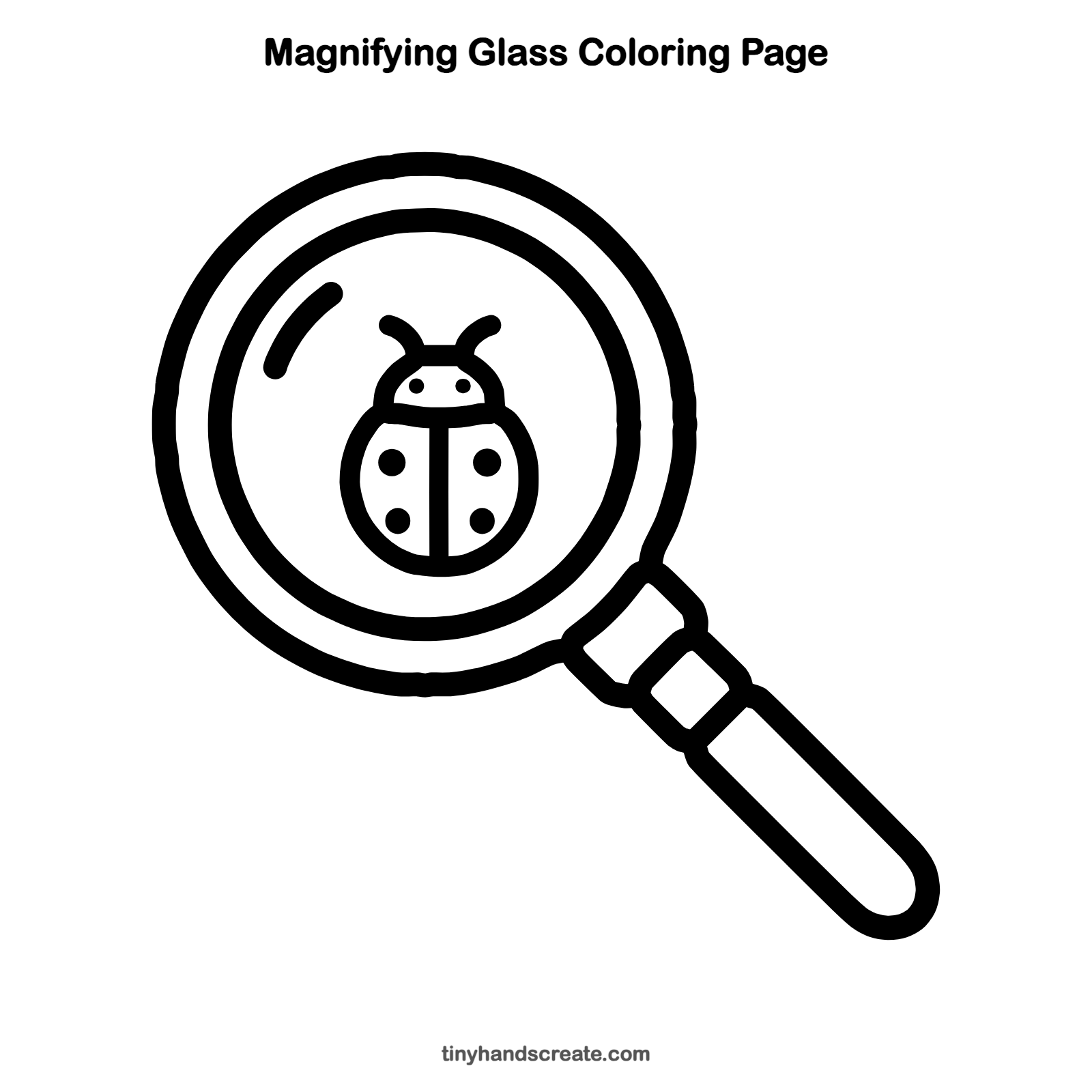 Free printable magnifying glass coloring page for kids
