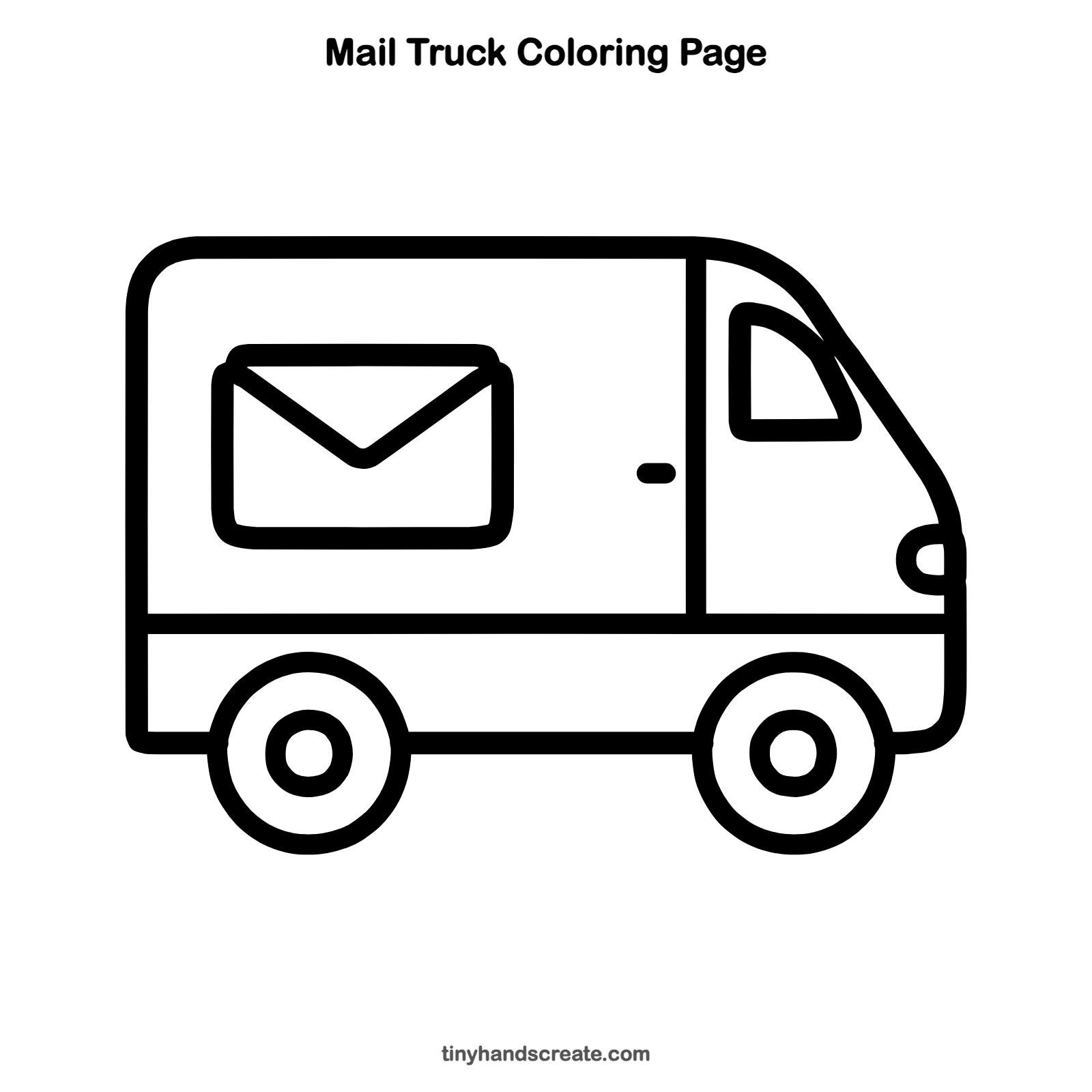 Free printable mail truck coloring page for kids