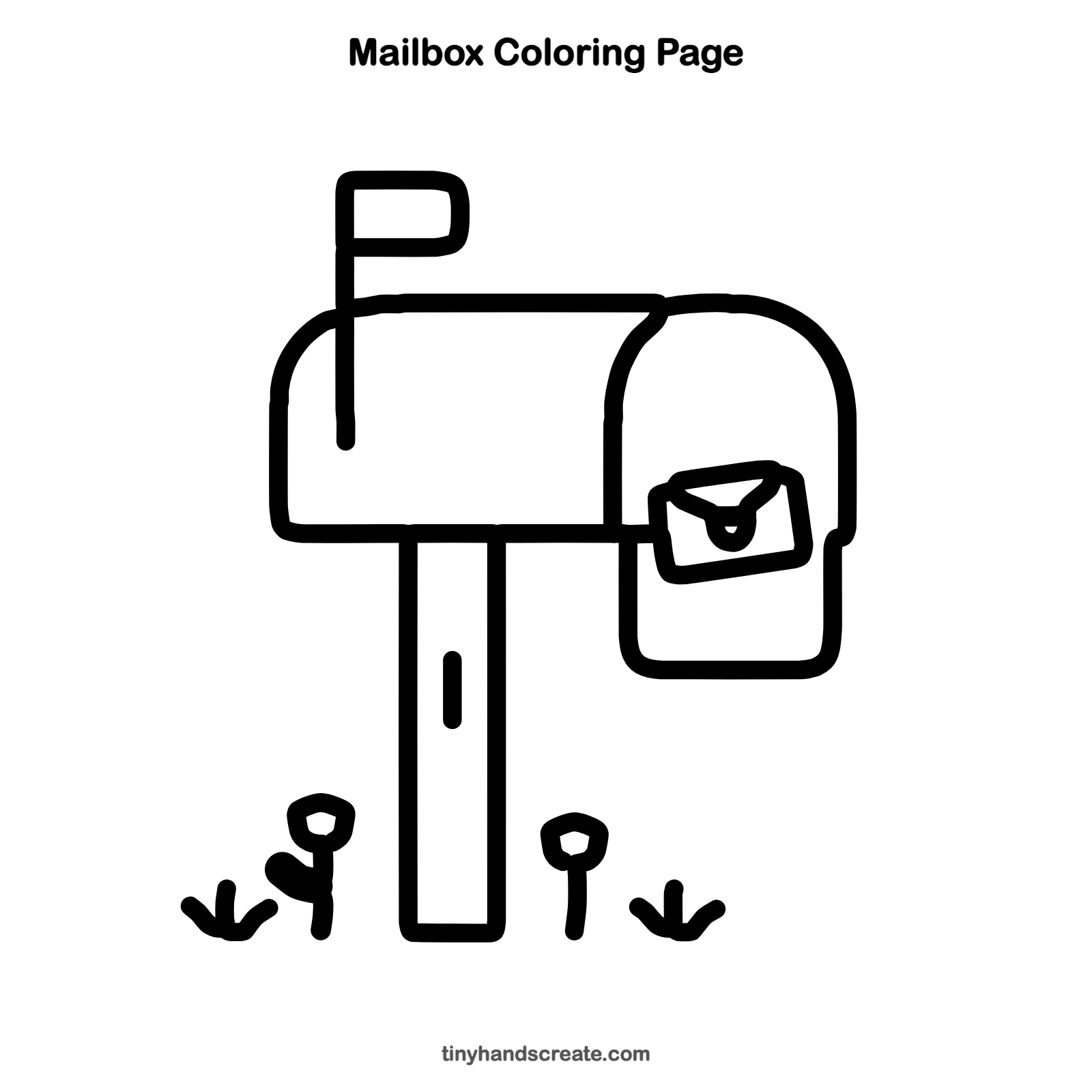 Free printable mailbox coloring page for kids