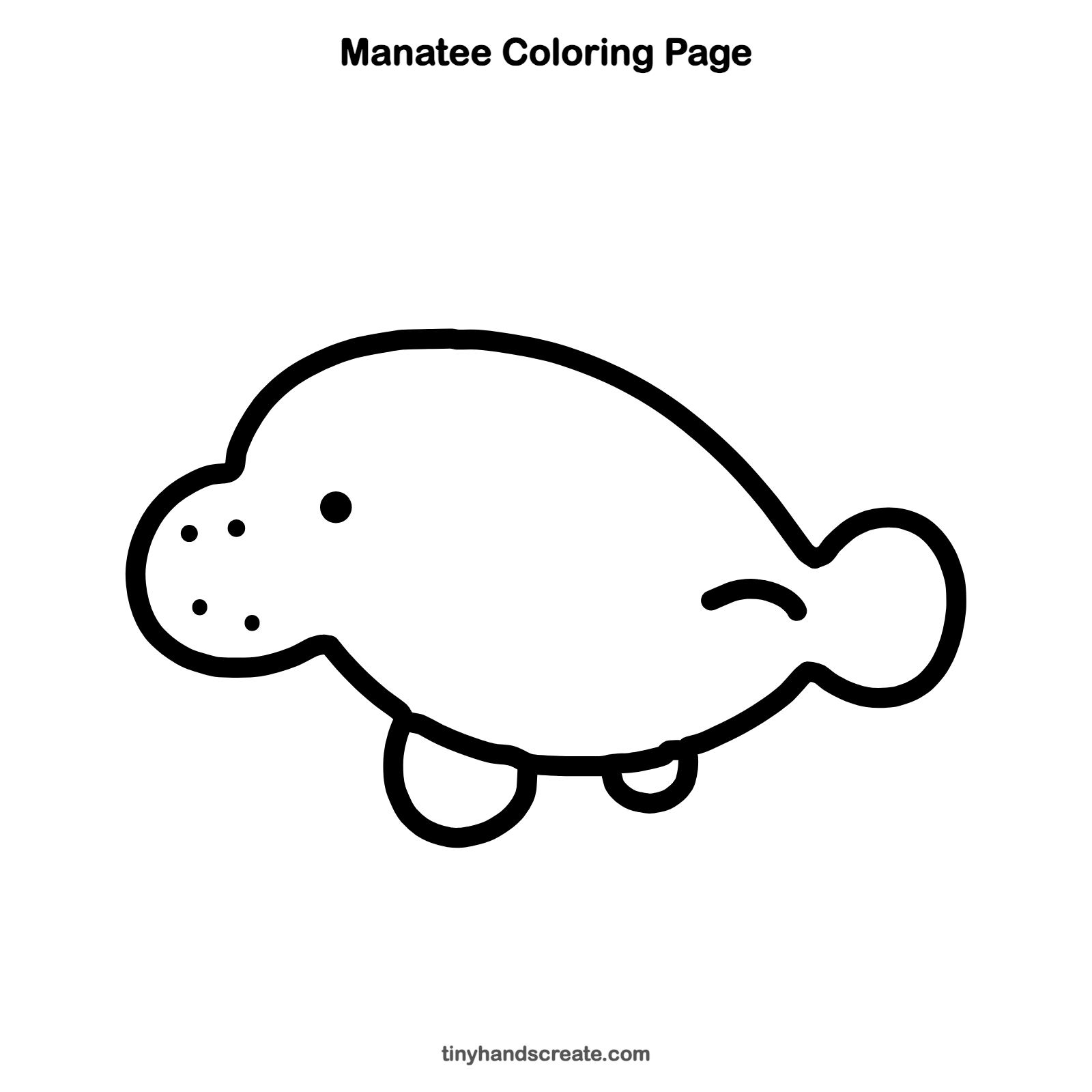 Free printable manatee coloring page for kids