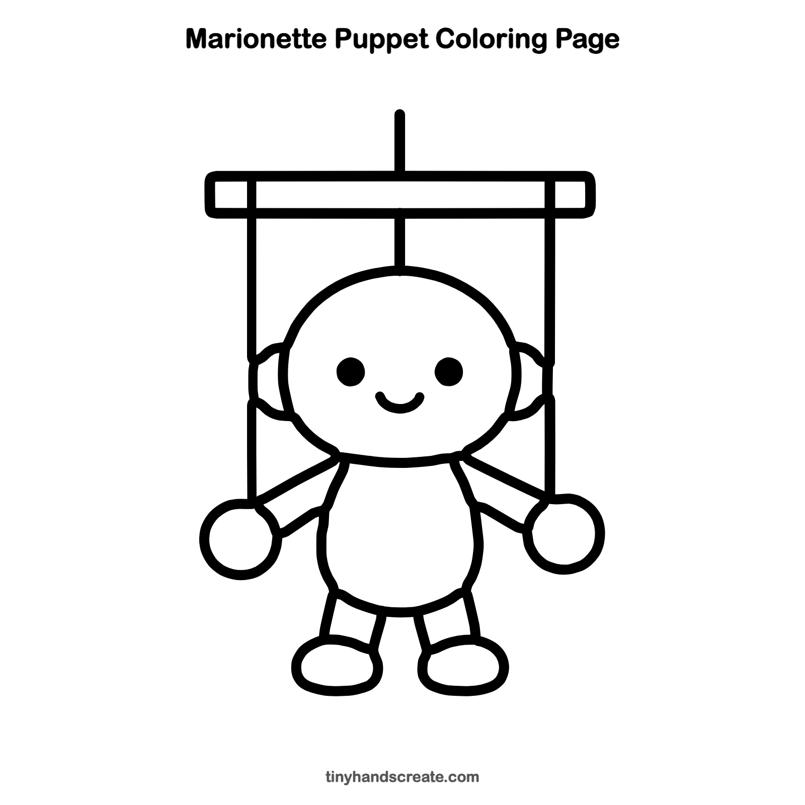 Free printable marionette puppet coloring page for kids