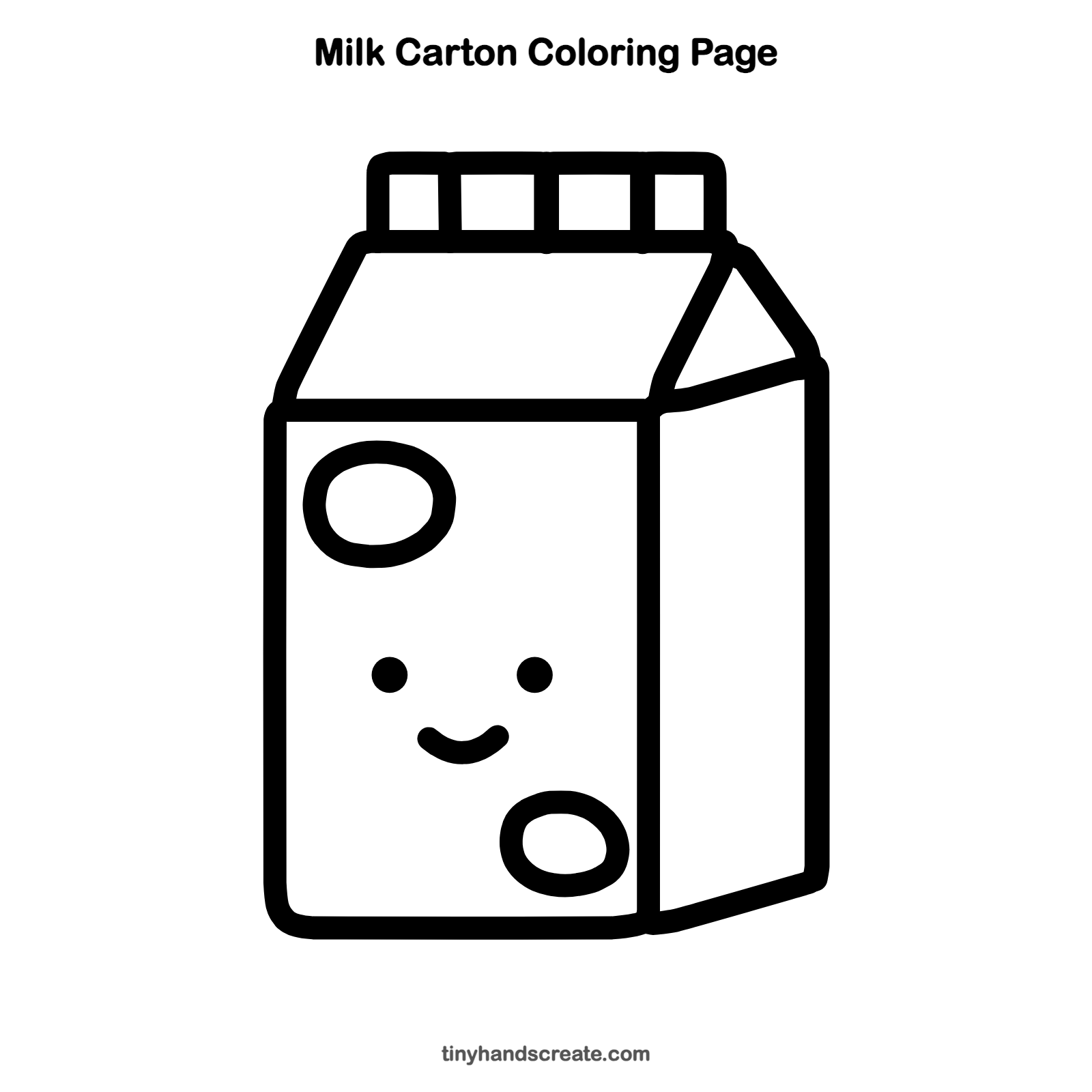 Free printable milk carton coloring page for kids