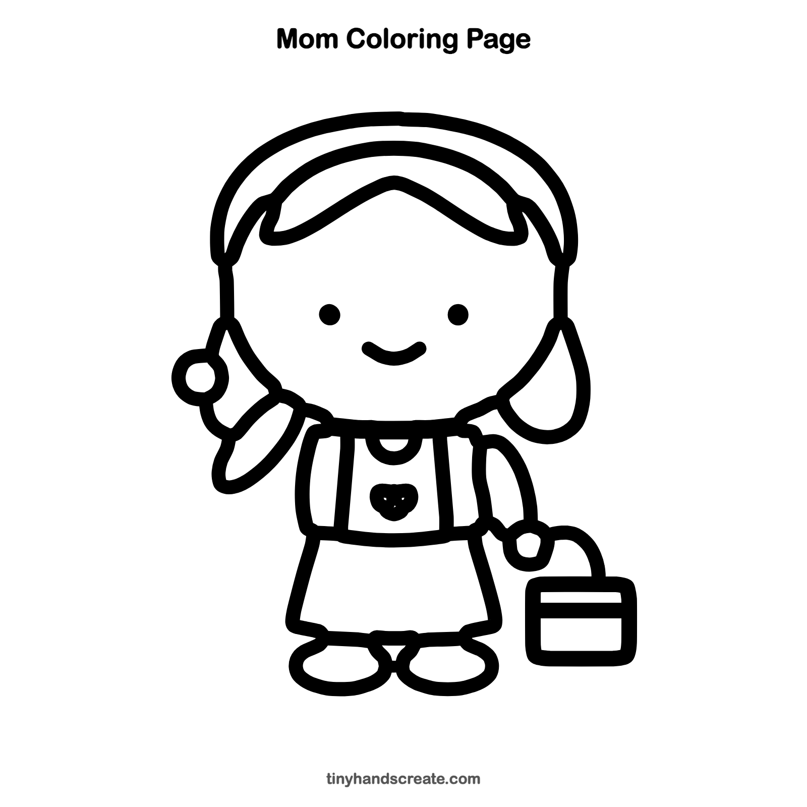 Free printable mom coloring page for kids