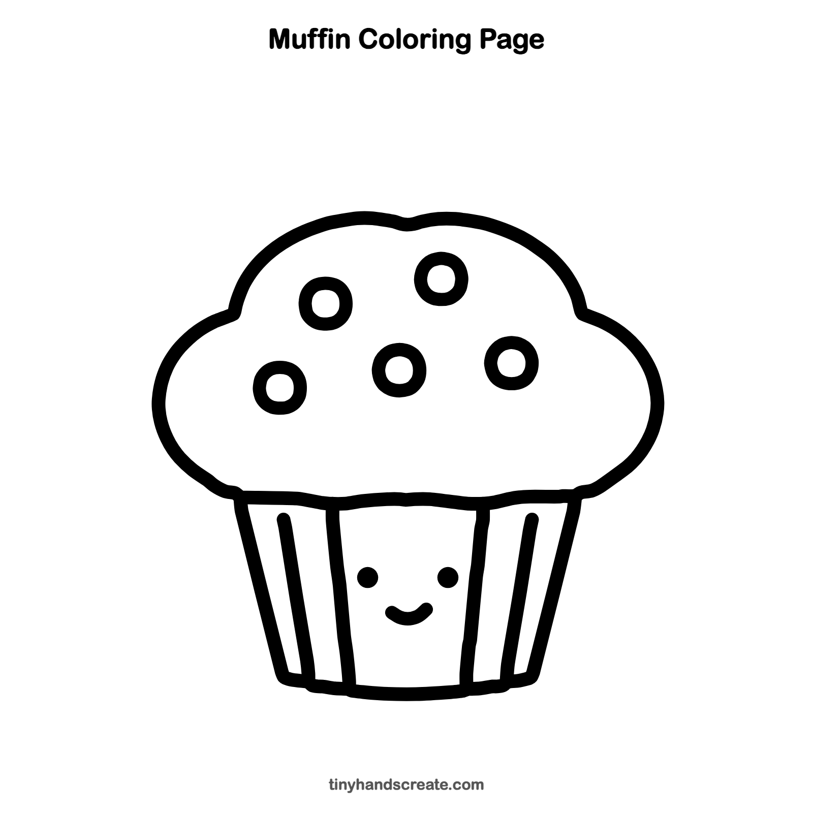 Free printable muffin coloring page for kids