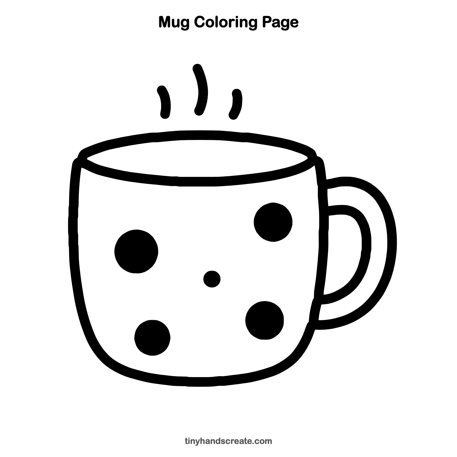 Free printable mug coloring page for kids
