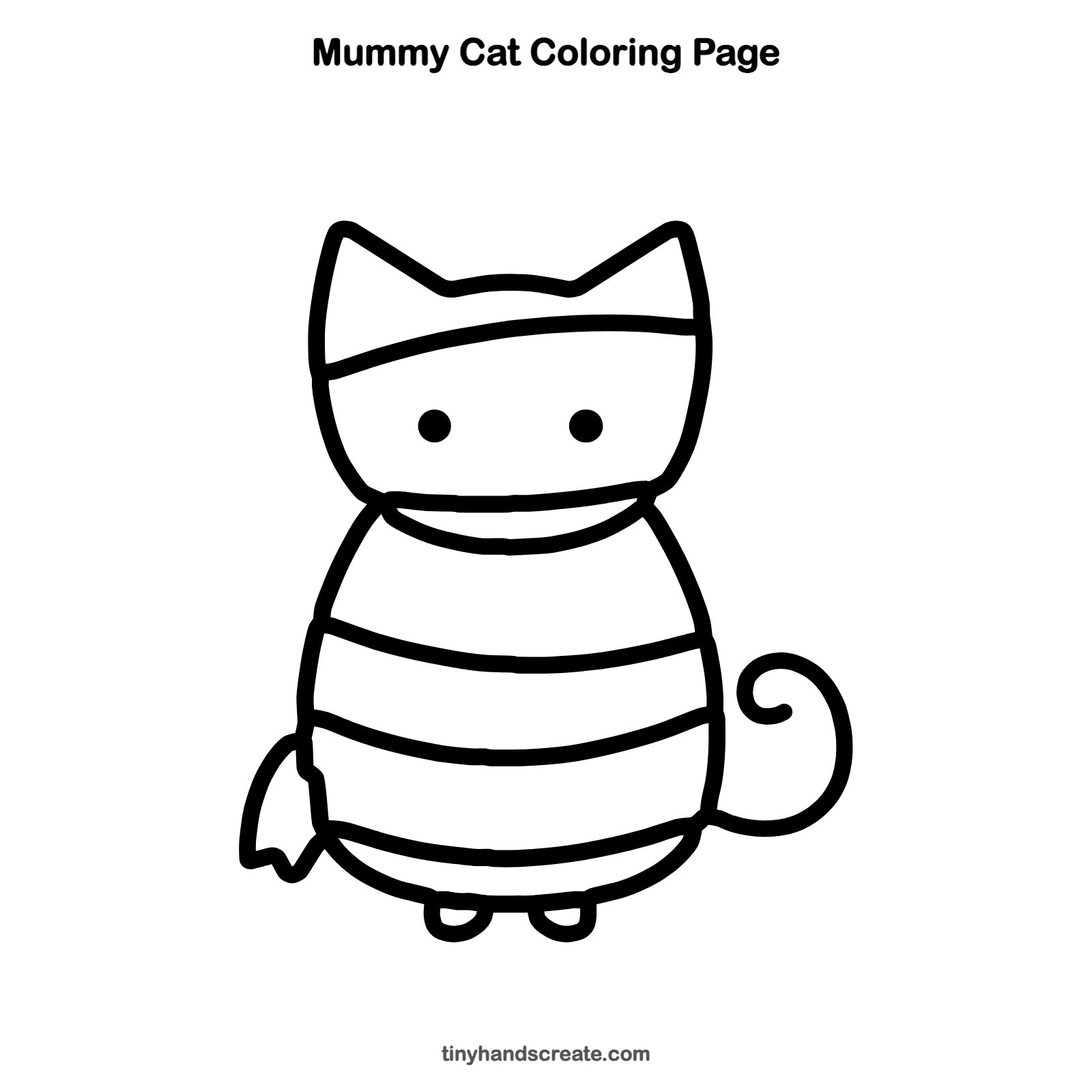 Free printable mummy cat coloring page for kids