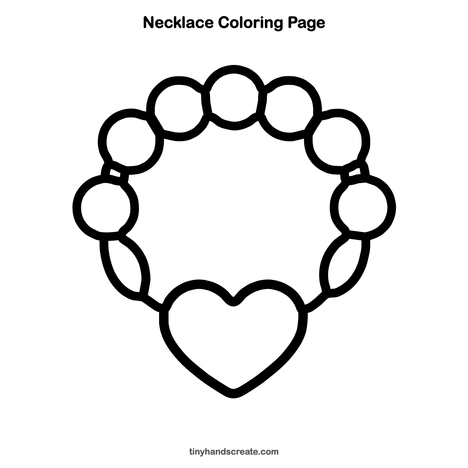 Free printable necklace coloring page for kids
